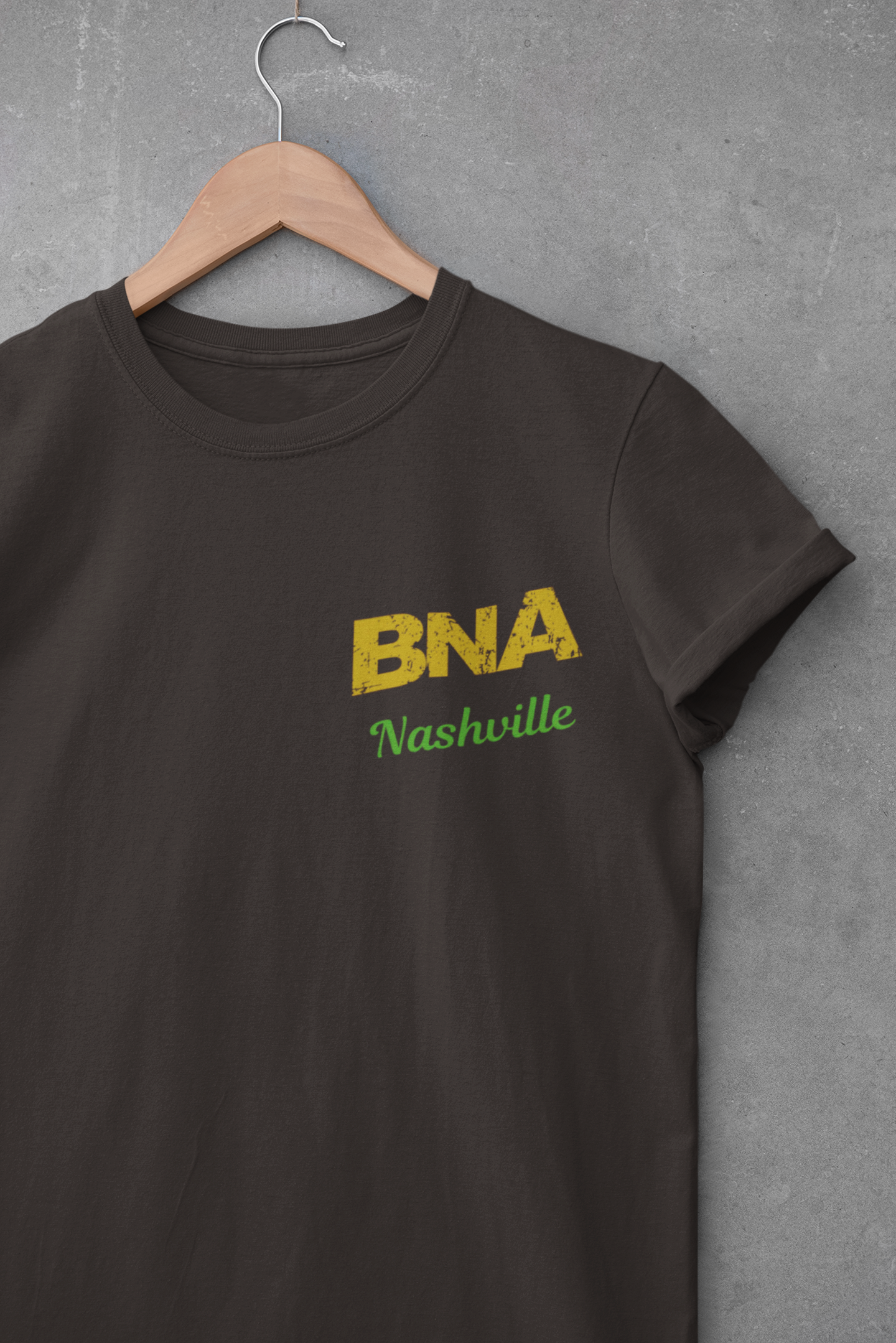 Distressed Letters BNA Nashville International Airport Code Unisex Heavy Cotton Tee Shirt