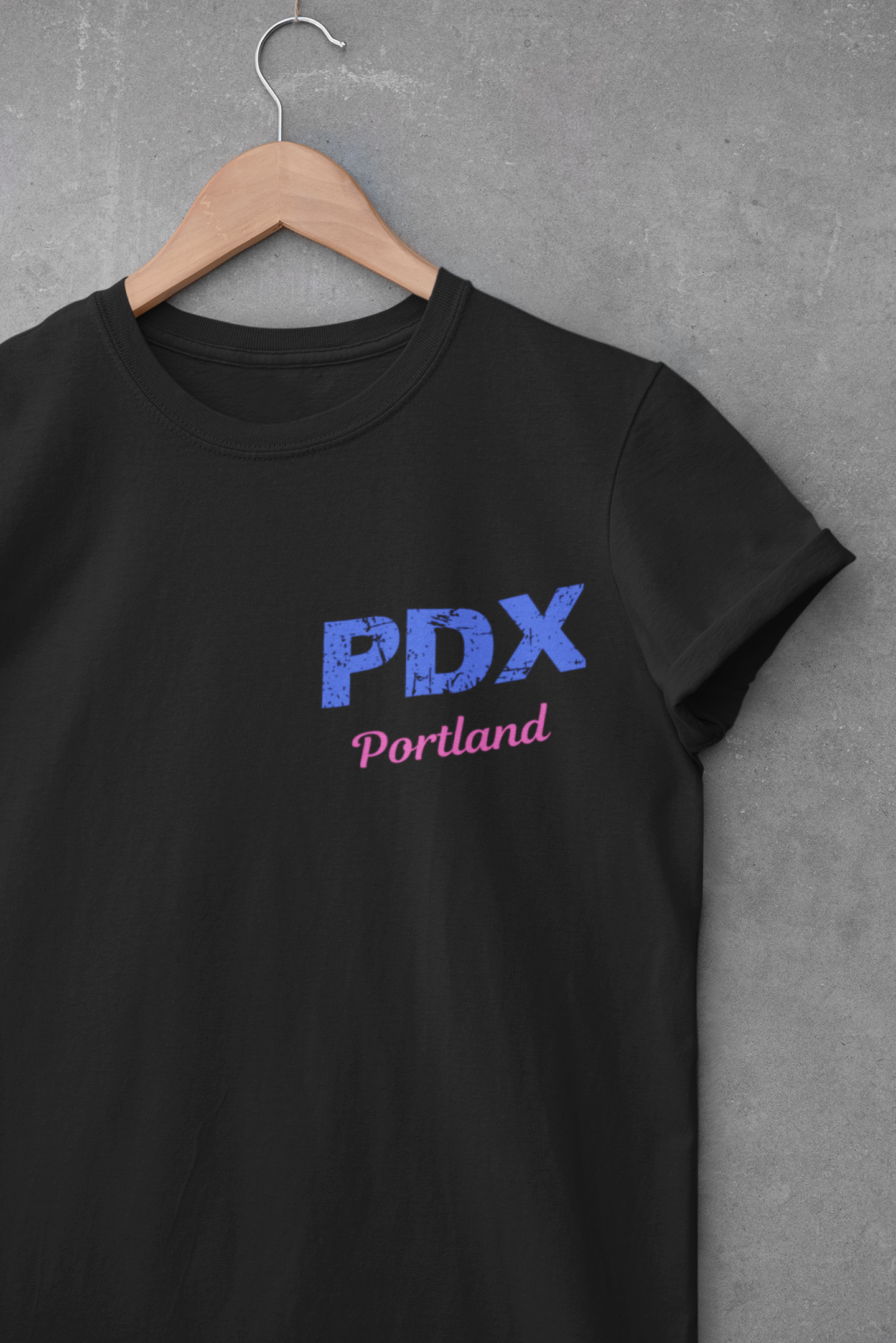 Distressed Letters PDX Portland International Airport Unisex Heavy Cotton Tee  Shirt
