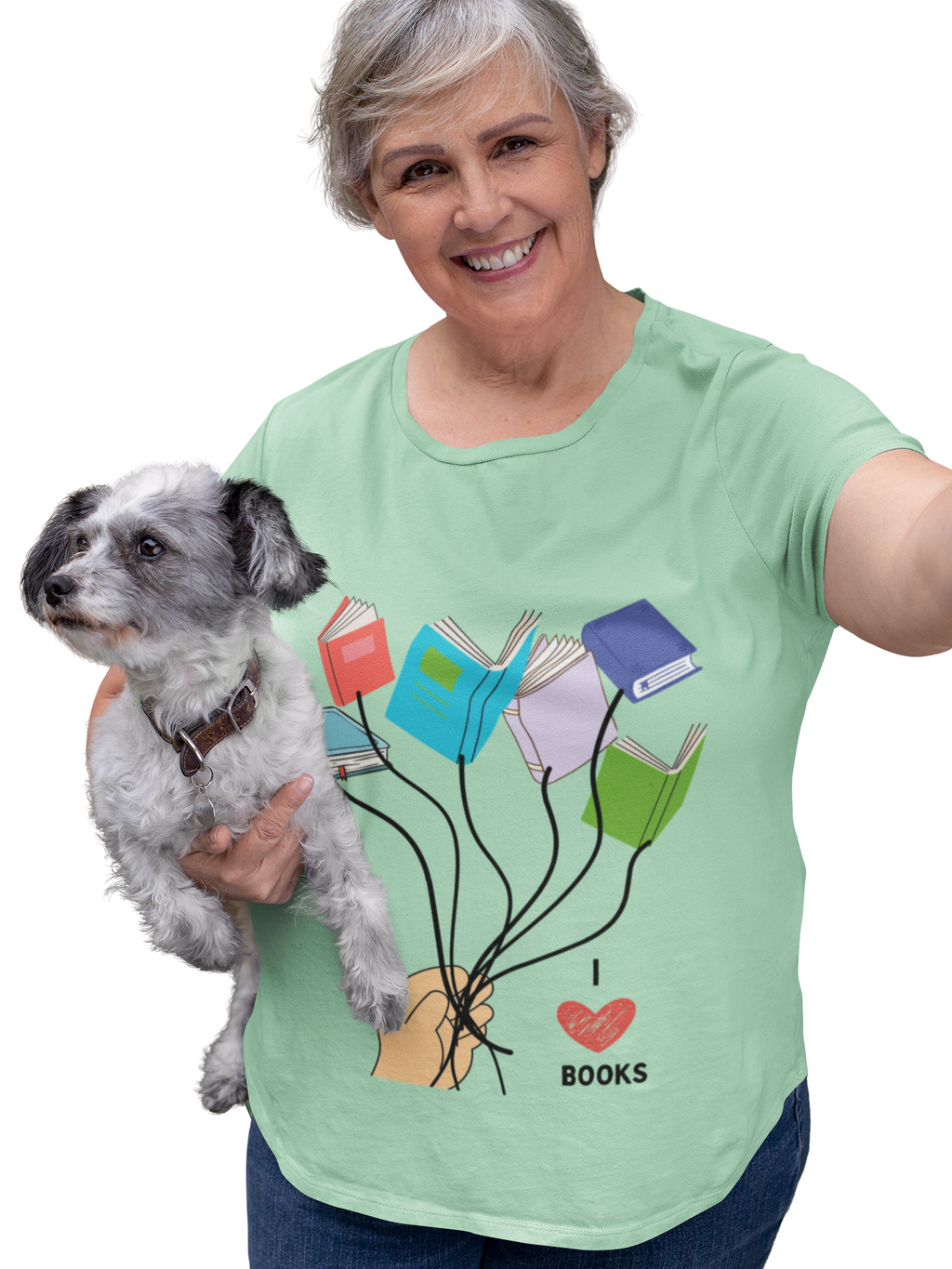 Balloon Bouquet of Books Unisex Heavy Cotton  T-Shirt — 'I  Love Books' Balloon Books Graphic Tee