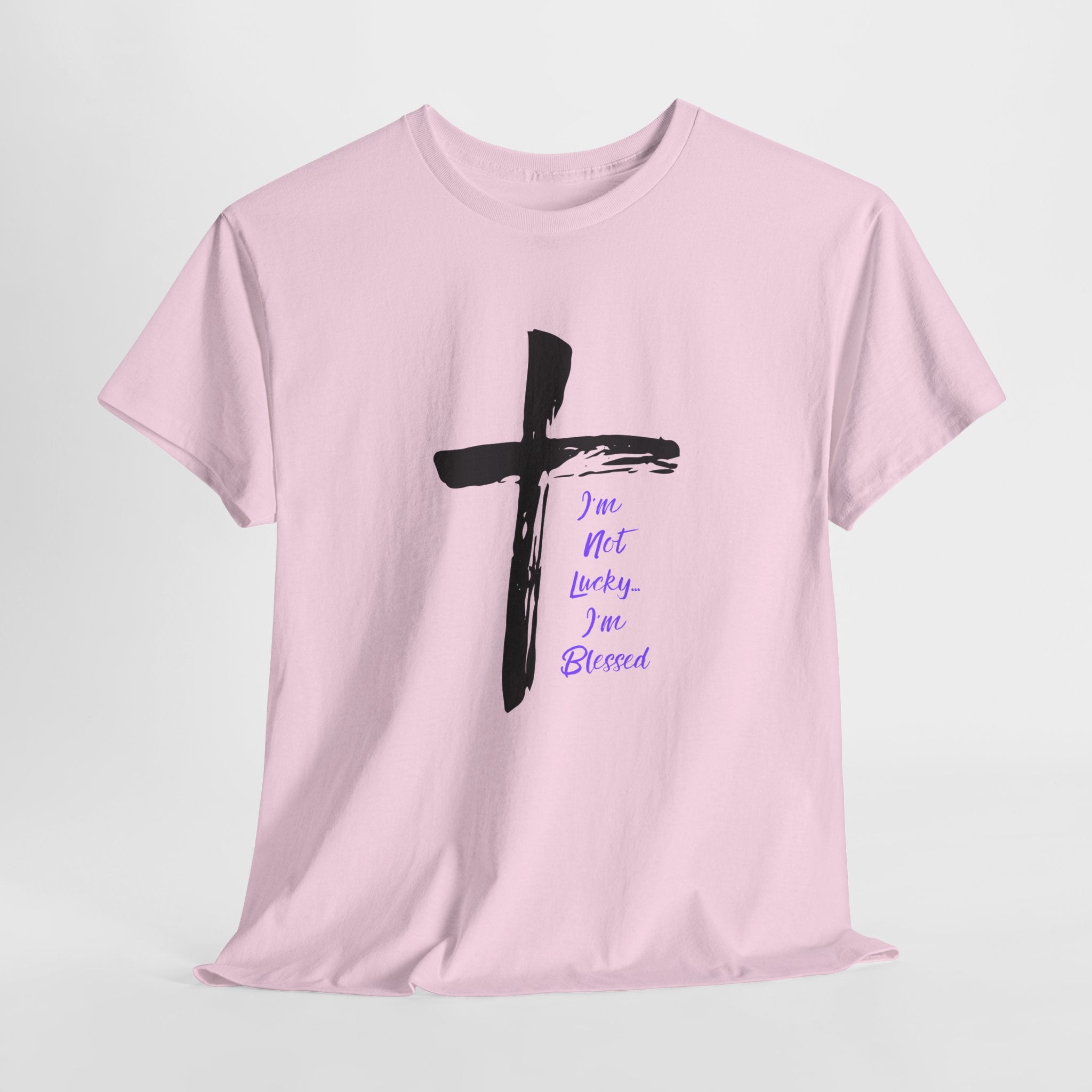 Faith-Inspired Unisex Heavy Cotton Tee - 'I NOT Lucky ...I Am Blessed'