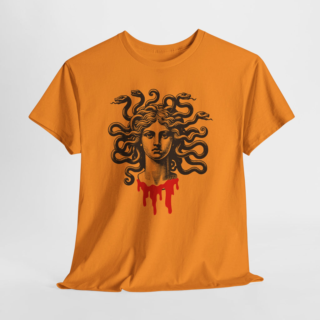 Medusa Graphic Unisex Heavy Cotton Tee - Horror-Inspired Art Shirt
