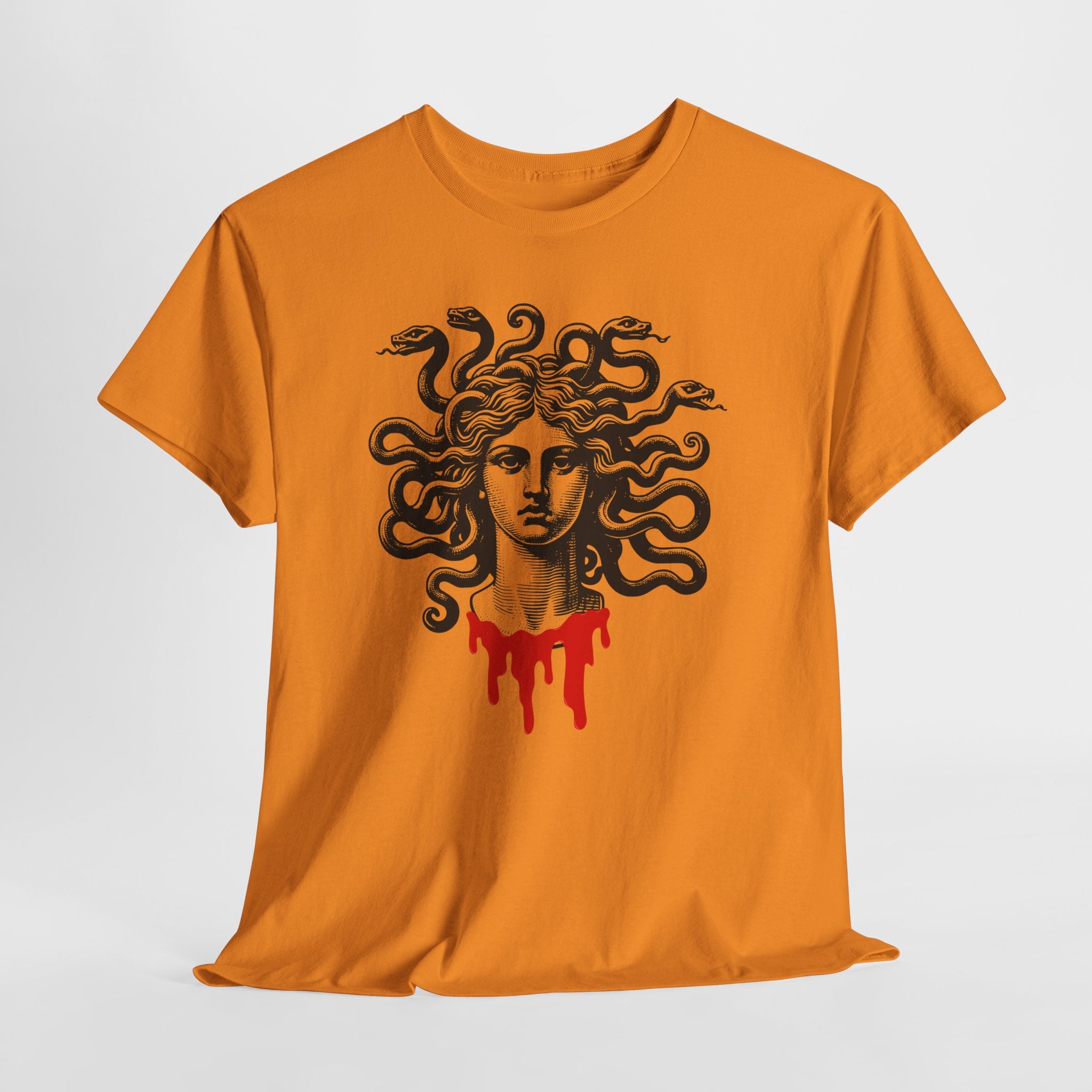 Medusa Graphic Unisex Heavy Cotton Tee - Horror-Inspired Art Shirt