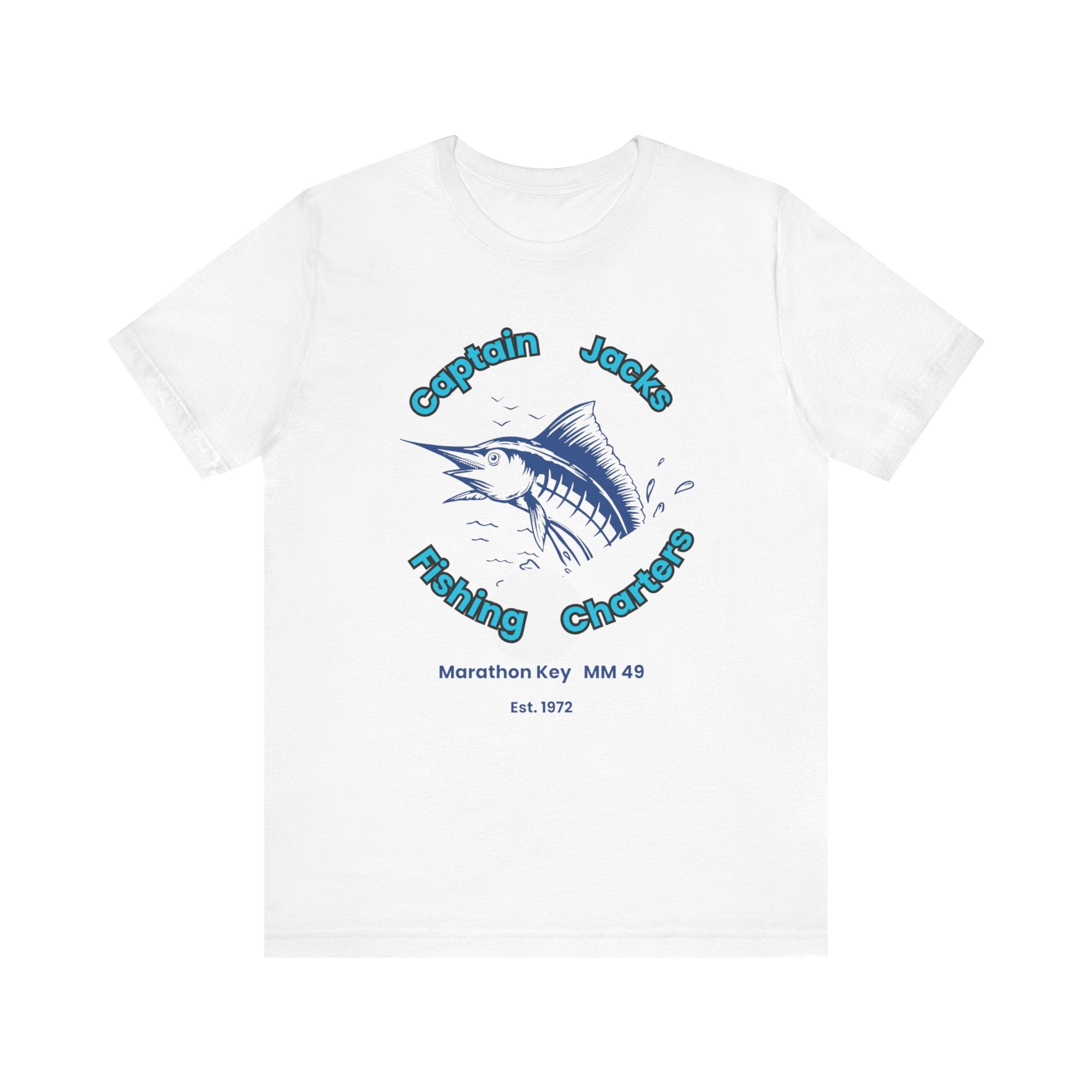 Captain Jack's Fishing Charters  Marathon Key  Florida Tee Shirt (WHITE ONLY)| Unisex Fun Apparel for Fishing Enthusiasts, Summer Vibes, Outdoor Activities, Gifts for Anglers
