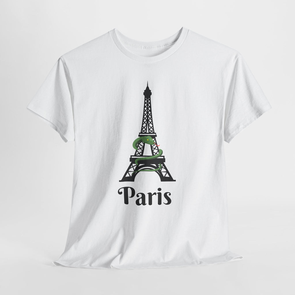 Fun and Quirky Paris Eiffel Tower Graphic Unisex Heavy Cotton Tee Shirt