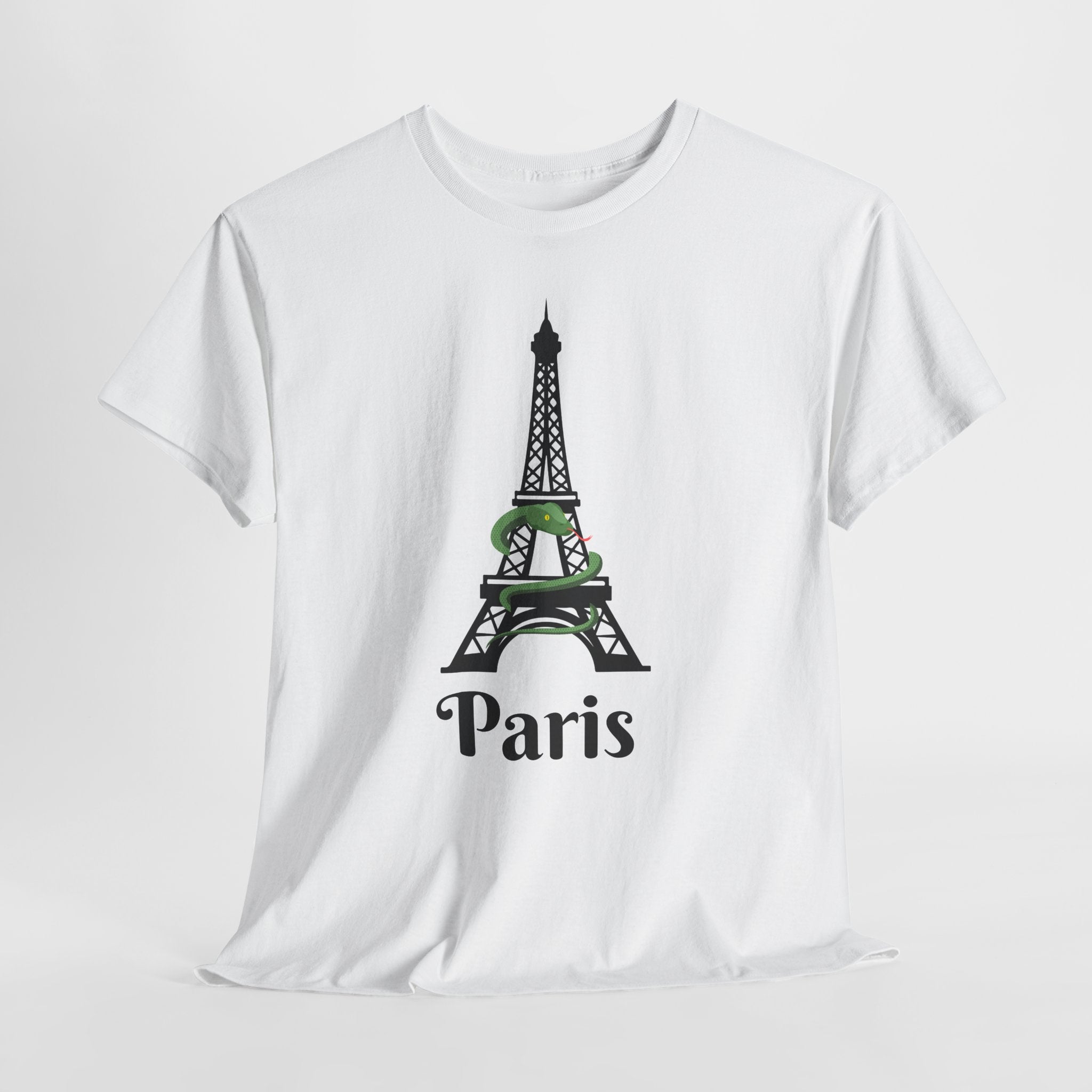 Fun and Quirky Paris Eiffel Tower Graphic Unisex Heavy Cotton Tee Shirt