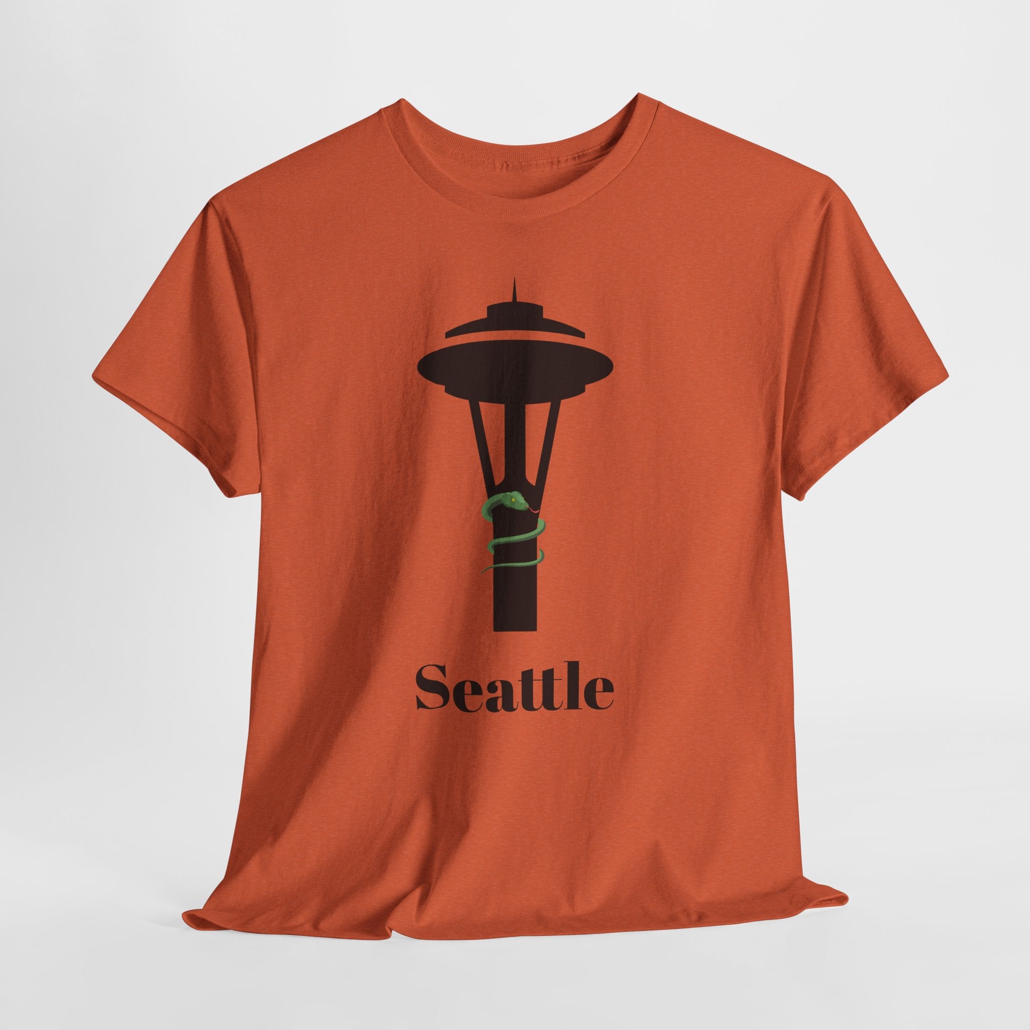 Quirky and Fun Seattle Needle Skyline Graphic Unisex Heavy Cotton Tee - Urban Style Graphic T-Shirt