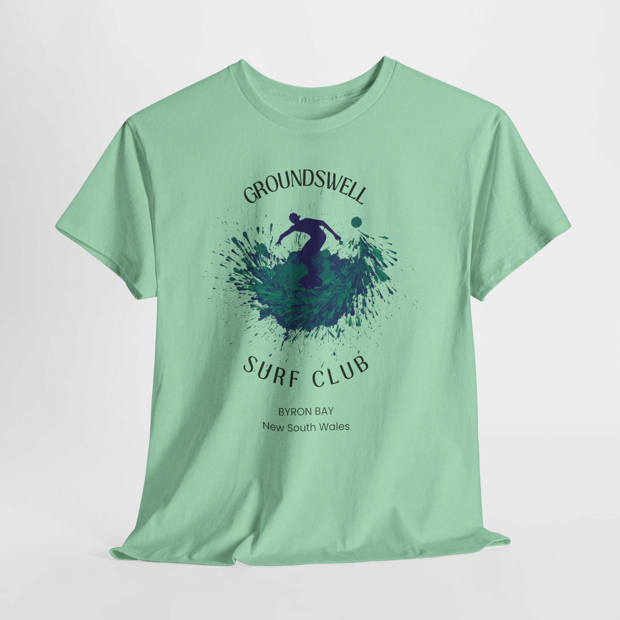 Groundswell Surf Club Byron Bay Australia unisex Tee Shirt workouts, travel, surfers paradise