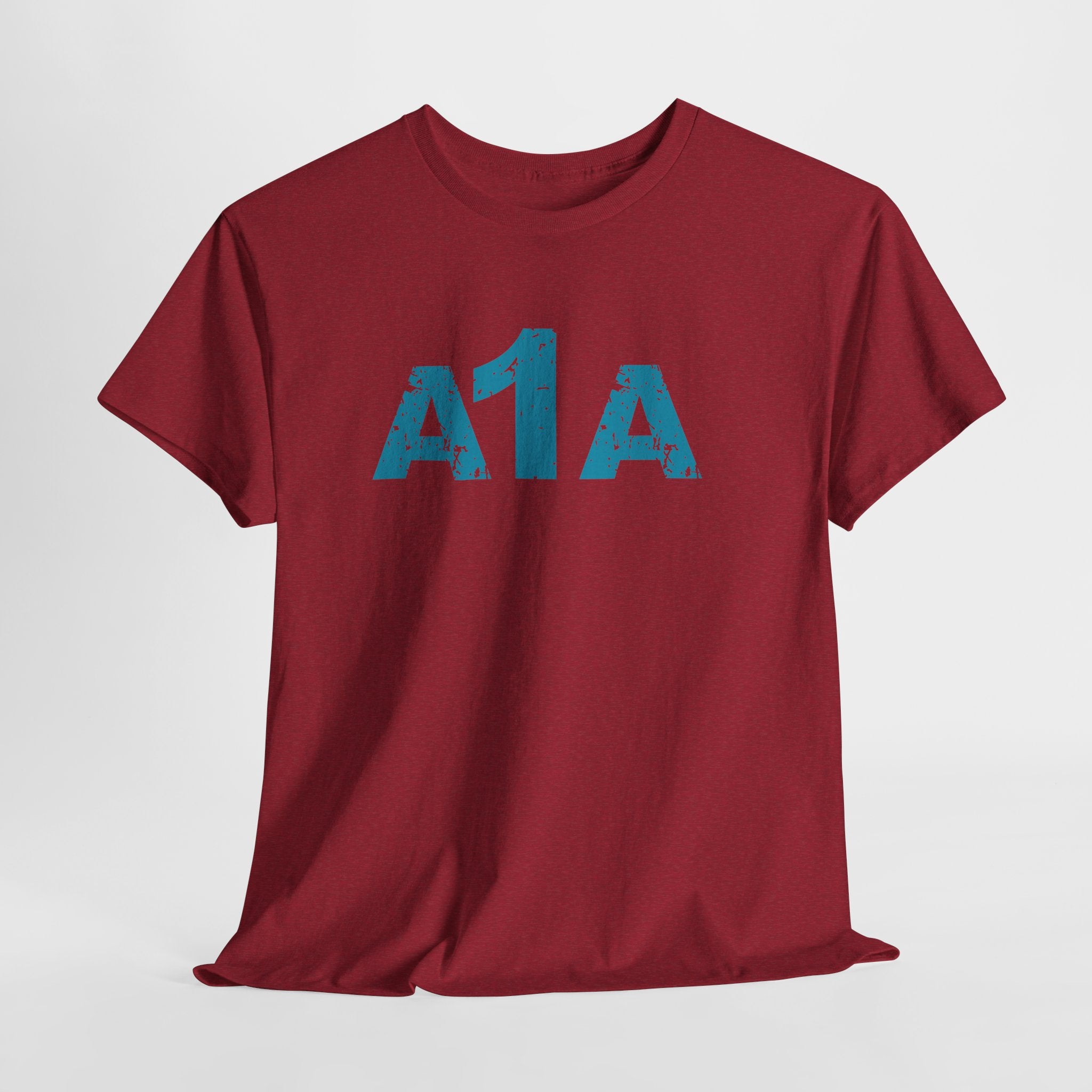 Headin Down The Coast on A1A Retro Beach Unisex Heavy Cotton T‑Shirt — Vintage Florida Highway Nautical Tee