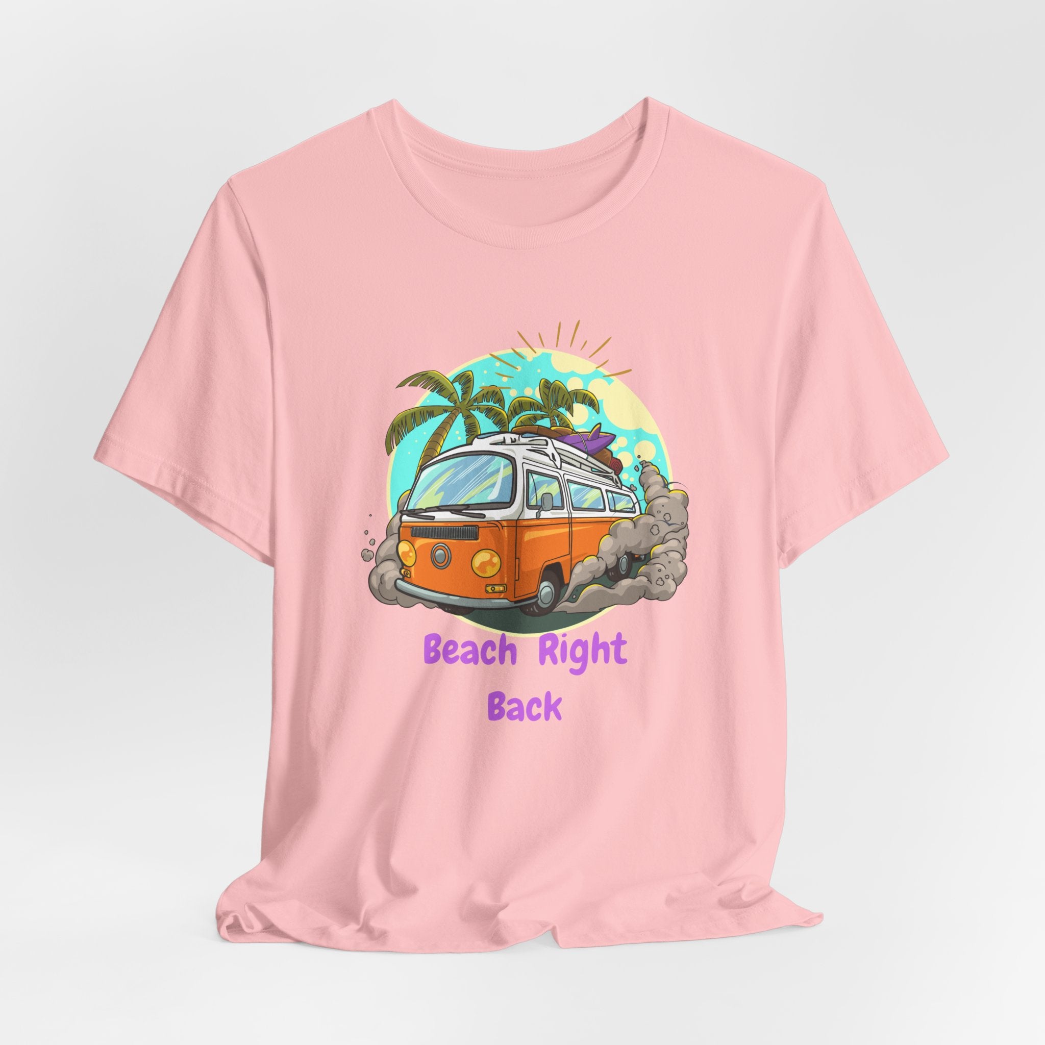 Retro VW Bus Beach Right Back Unisex Heavy Cotton Tee Shirt Design, Summer Shirt, Travel Tee, Casual Wear, Vacation Gift, Beach Holiday Clothing