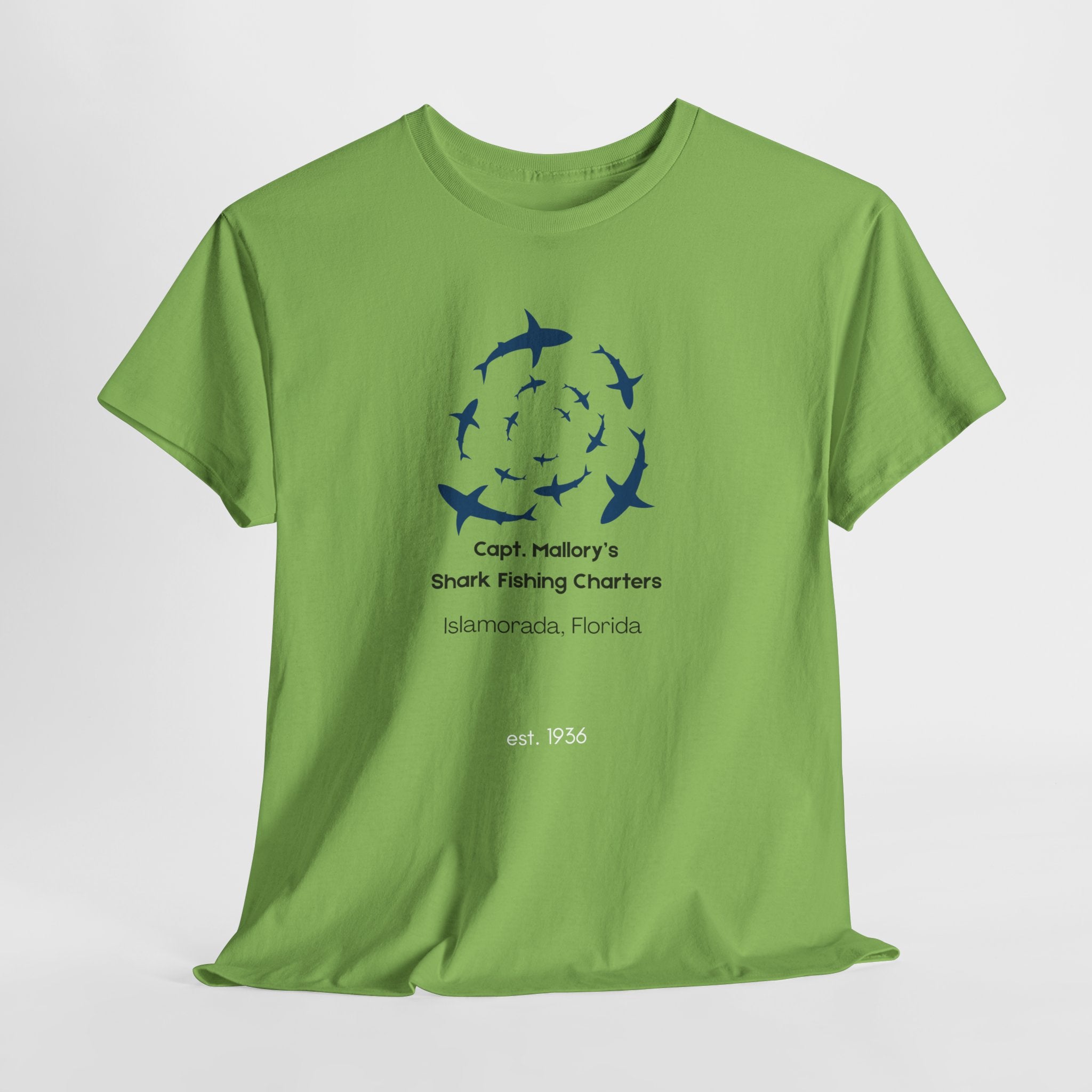 Cpt Mallory Shark Fishing Charters  Islamorada FL Tee, Unisex Cotton Shirt, Beachwear, Fishing Gift, Ocean Lover Apparel