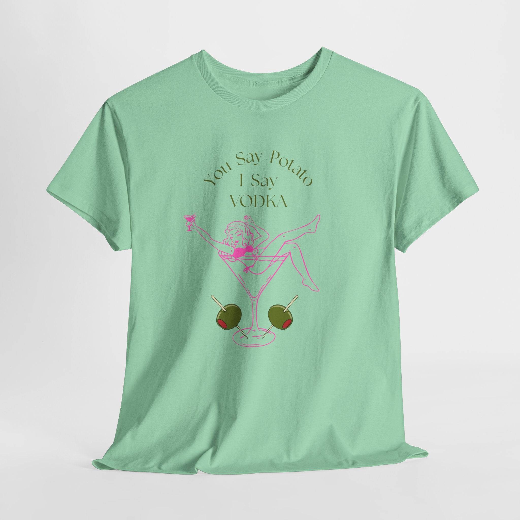 Fun Graphic  Martini Lady Coctail Culture Unisex Heavy Cotton  Tee