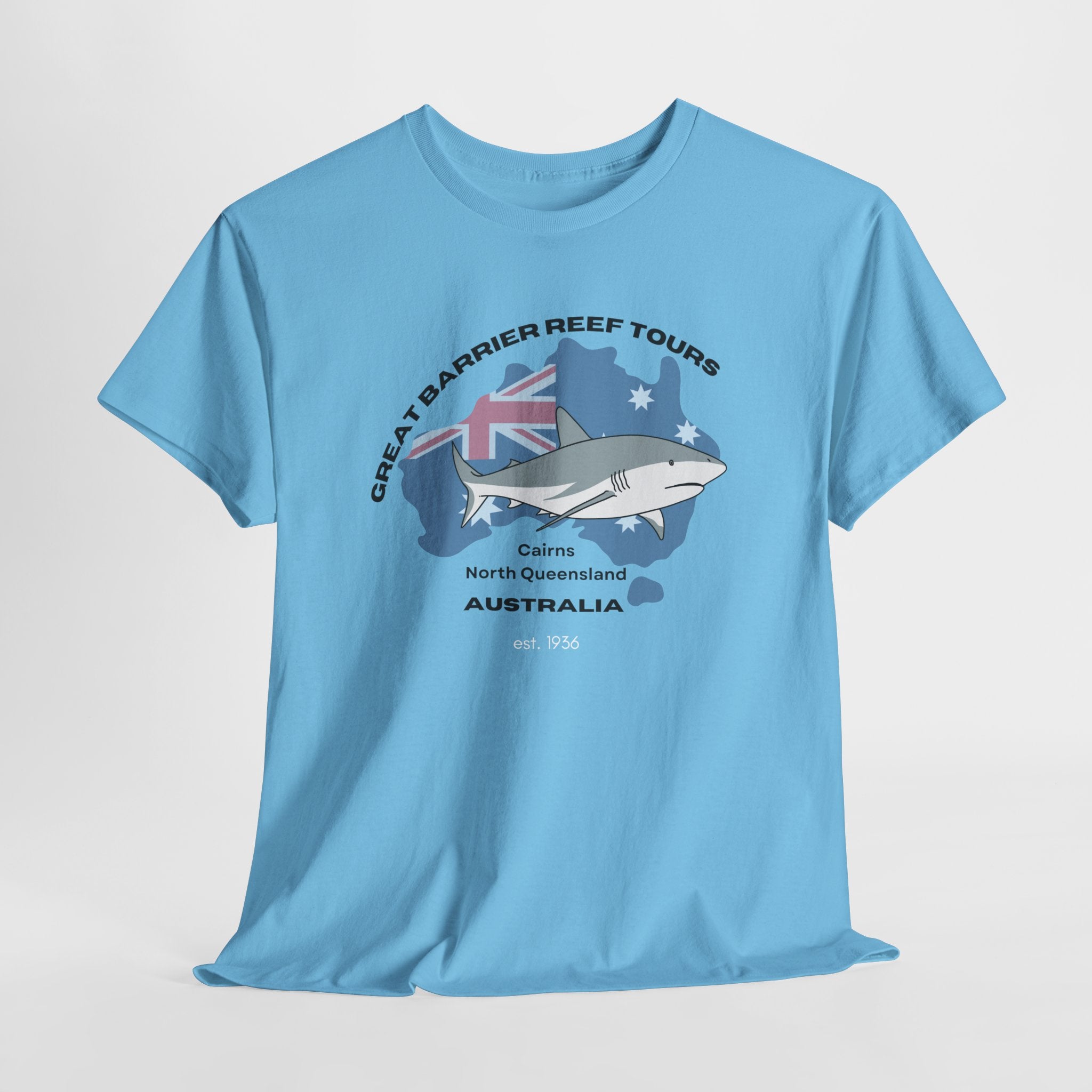 Great Barrier Reef Tours  Cairns, Australia Unisex Heavy Cotton Tee | Perfect for Beach Lovers, Gift Idea, Summer Vibes, Vacation T-Shirt, Casual Wear