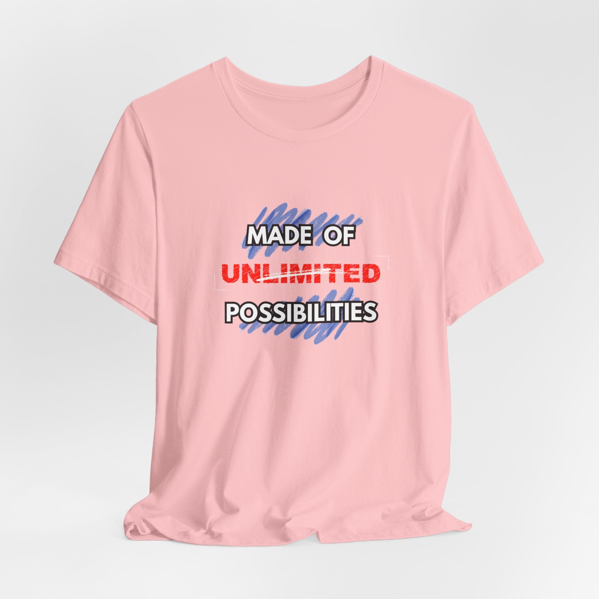 Inspirational Short Sleeve Unisex Workout Tee - Made of Unlimited Possibilities, Motivational Shirt, Casual Wear, Gift Idea, Everyday Tee, [...]