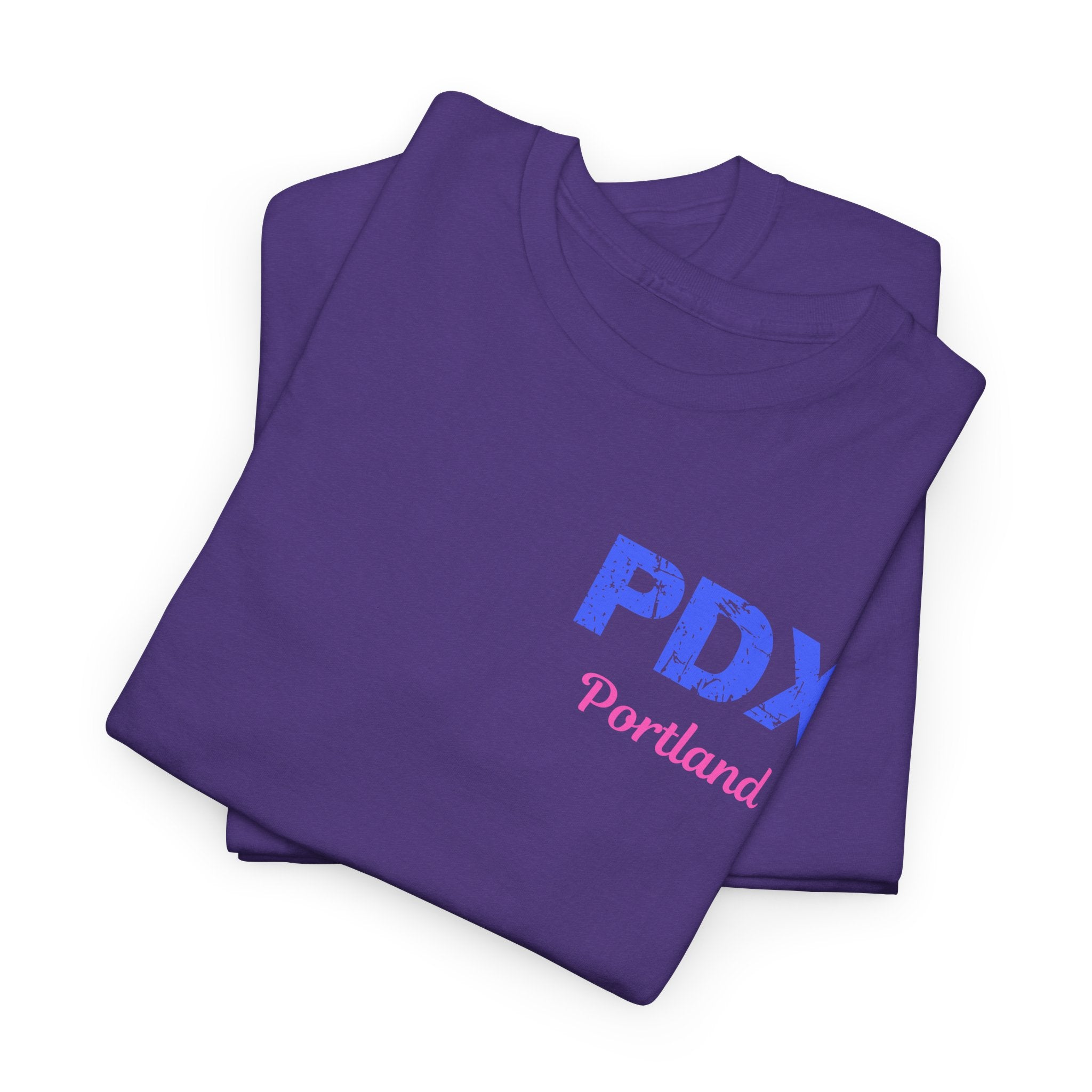 Distressed Letters PDX Portland International Airport Unisex Heavy Cotton Tee  Shirt