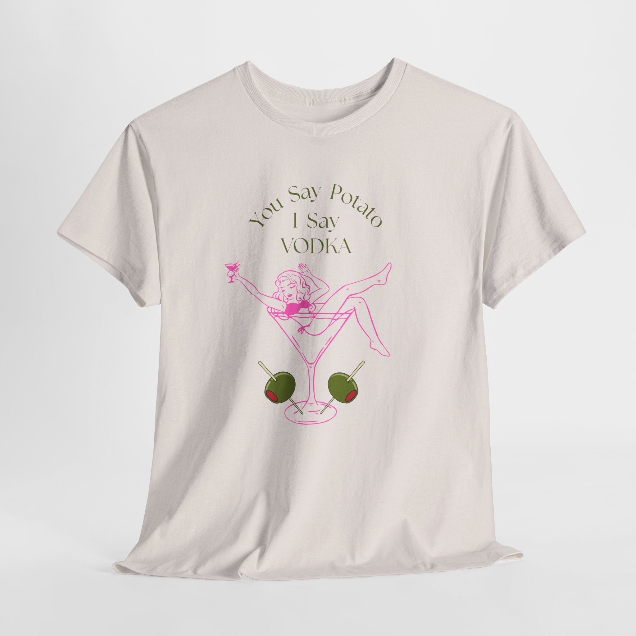 Fun Graphic  Martini Lady Coctail Culture Unisex Heavy Cotton  Tee
