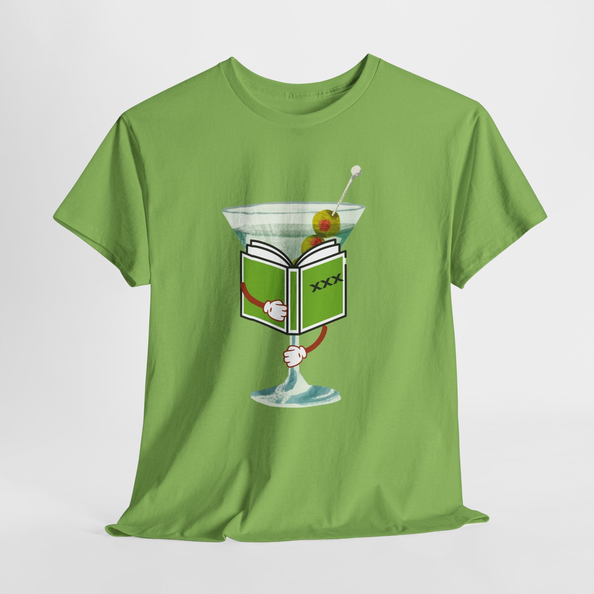 Naughty "Dirty Martini" Graphic Unisex Heavy Cotton Tee — Martini Glass with XXX Book Graphic T-Shirt