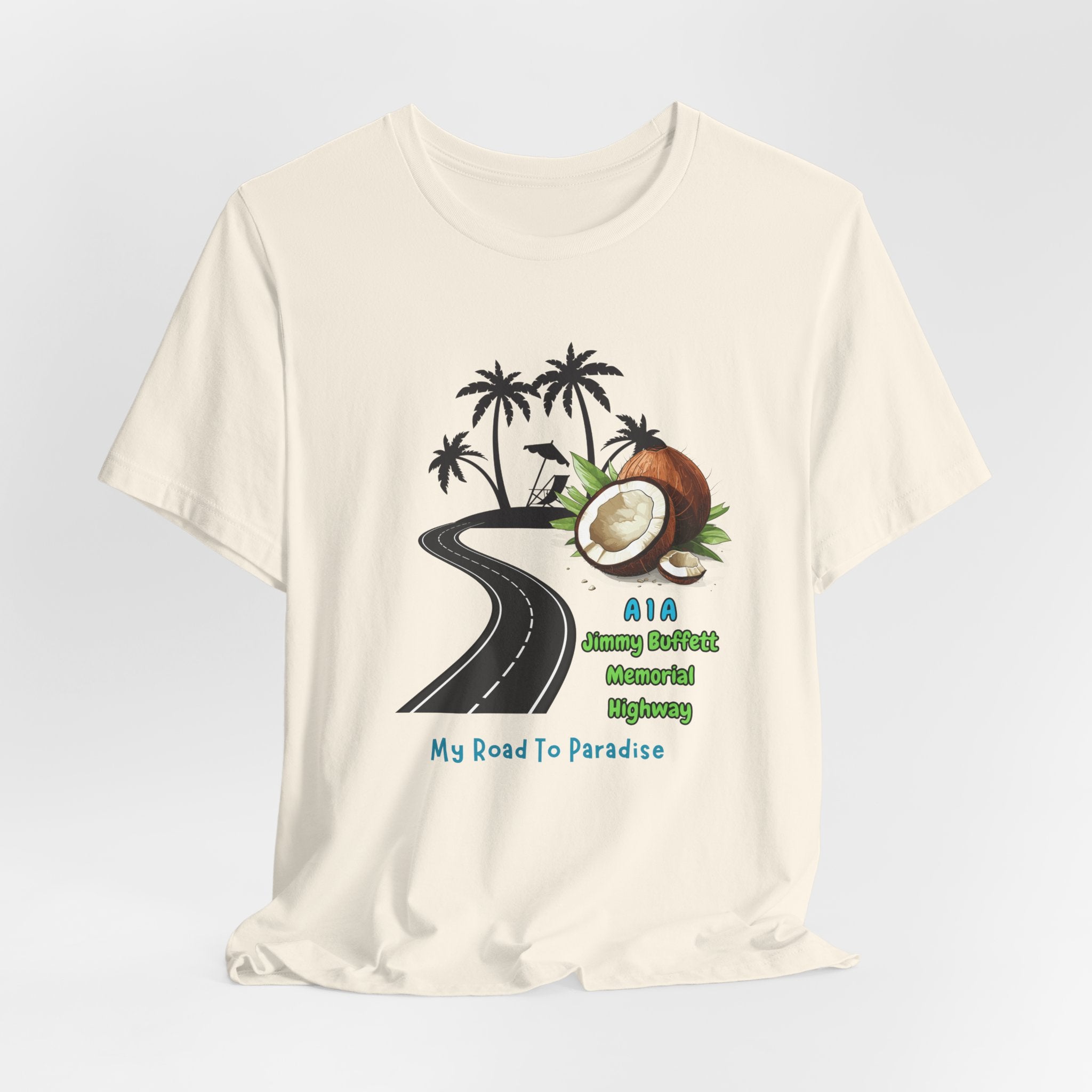 Jimmy Buffett Memorial Highway Road Trip to Paradise Unisex Tee, Summer Vibe Shirt, Gift for Beach Lovers, Casual Travel Top, My Road To Paradise Apparel