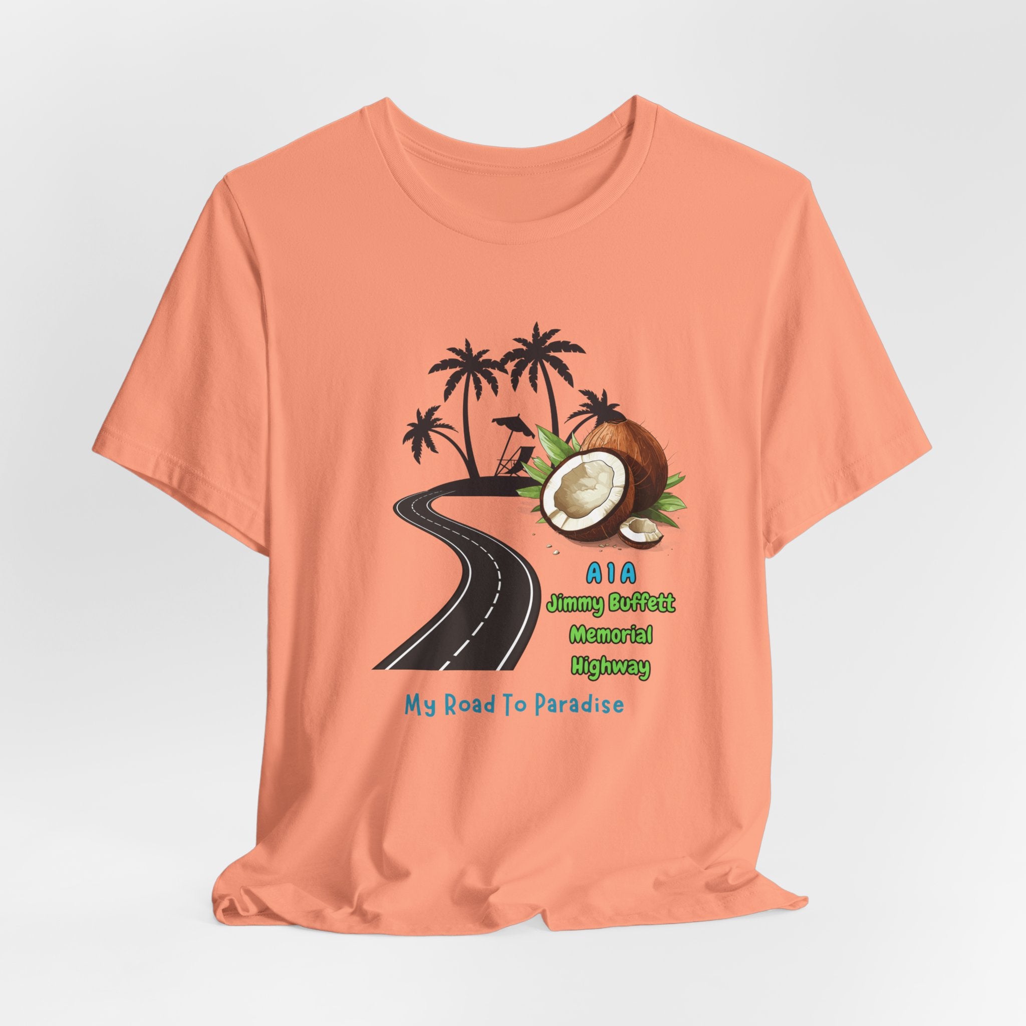 Jimmy Buffett Memorial Highway Road Trip to Paradise Unisex Tee, Summer Vibe Shirt, Gift for Beach Lovers, Casual Travel Top, My Road To Paradise Apparel