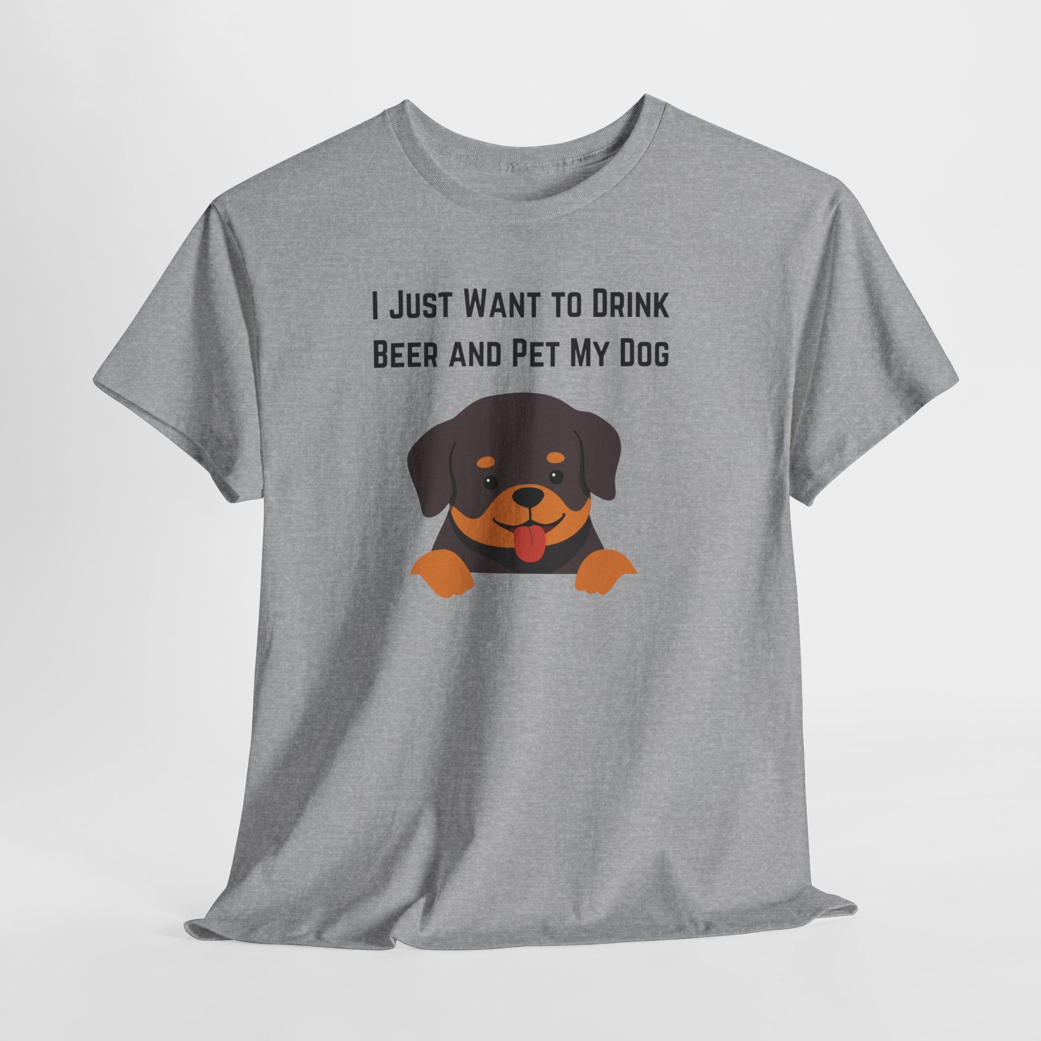 Funny Dog Lover Unisex Heavy Cotton Tee Shirt, Pet Owner Gift T-Shirt, Beer Enthusiast Top, Cute Dog Shirt, Casual Everyday Wear