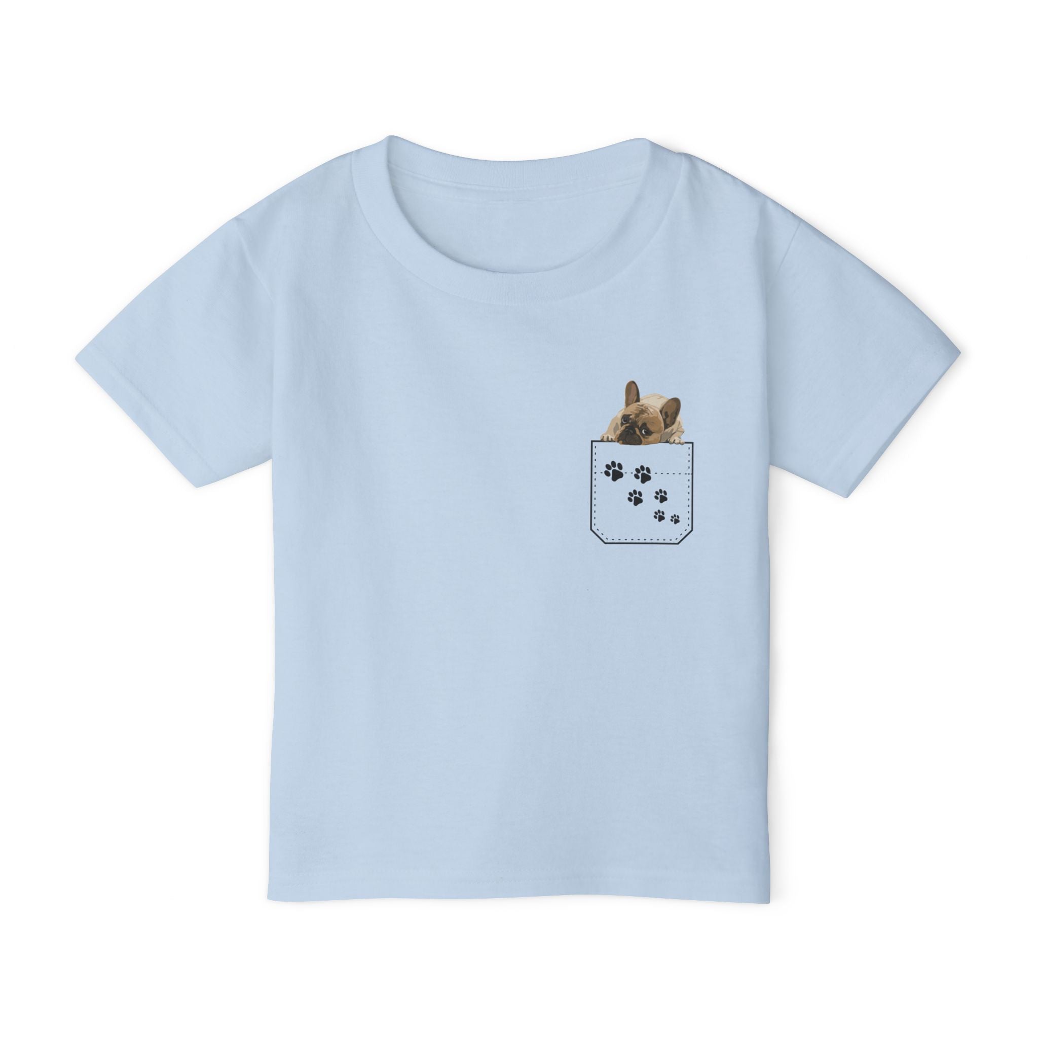 Cute and Fun Pocket Pet (Dog) Unisex Heavy Cotton Toddler T-Shirt  The Shirt Does NOT have a Pocket.  The Pocket is part of the Artwork