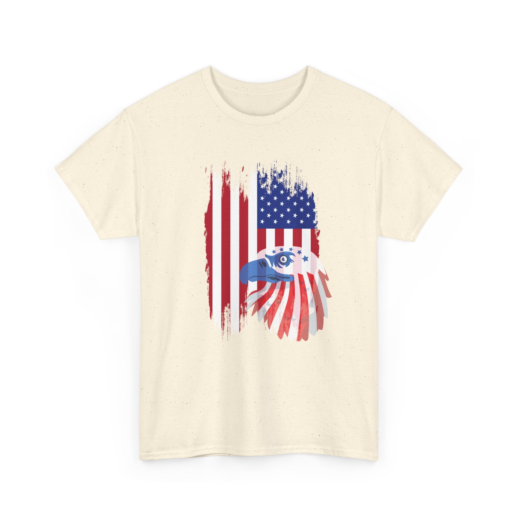 Patriotic Eagle and Flag  Unisex  Cotton T-Shirt, Casual Wear, Independence Day Gift, American Pride Shirt, 4th of July Outfit
