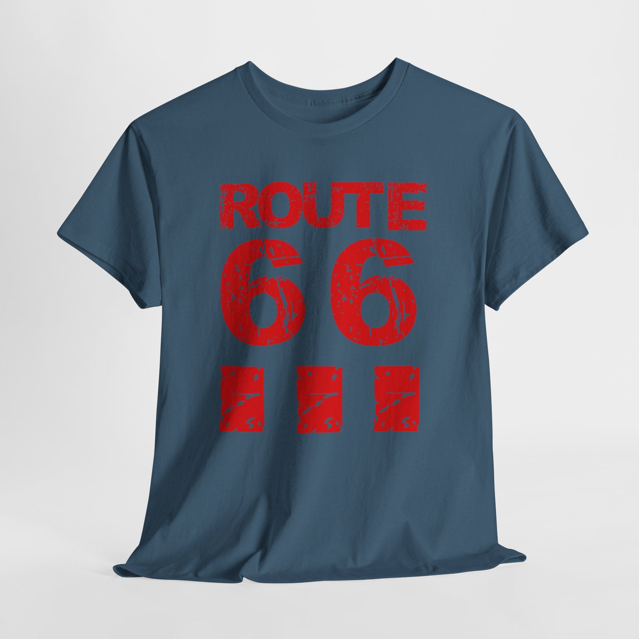 Route 66 Vintage Graphic Unisex Heavy Cotton Tee – Retro Distressed Road Trip T‑Shirt