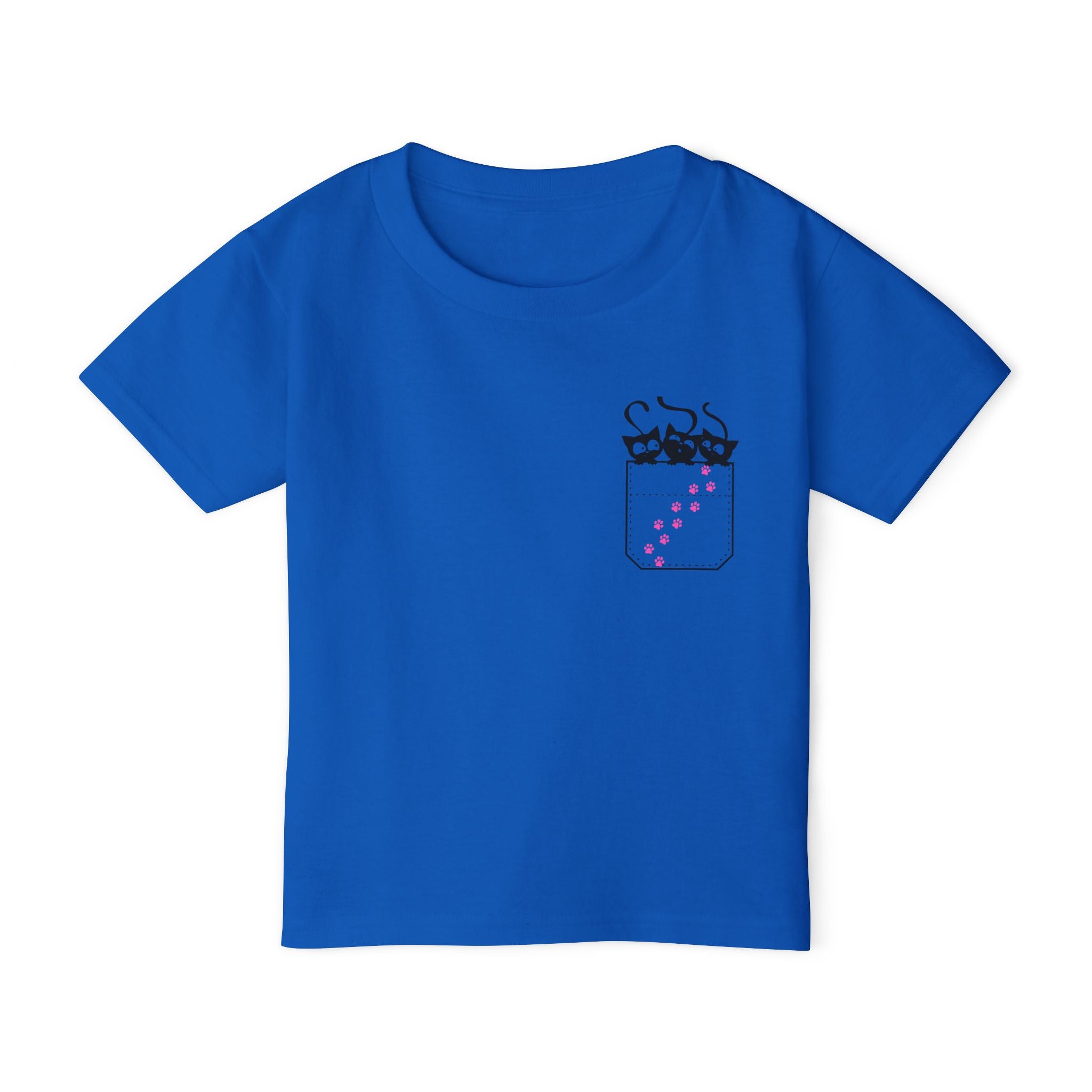 Cute and Playful Pocket Pet (Kittens) Unisex Heavy Cotton Toddler  The Shirt has NO Pocket.  The Pocket is part of the Artwork