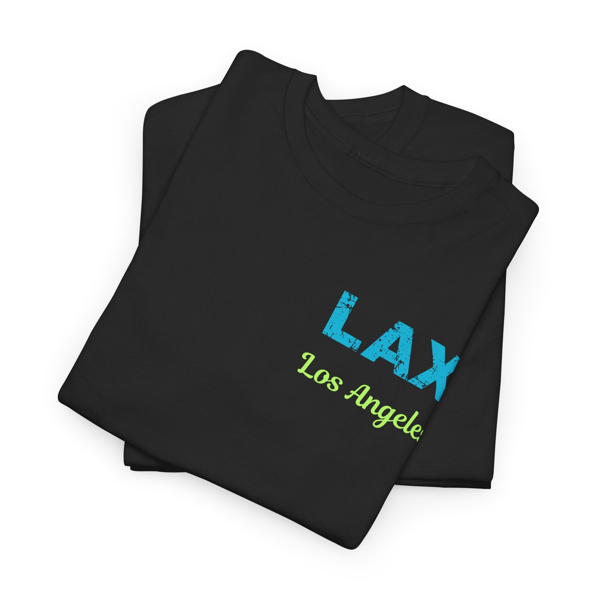 Distressed Letter LAX Los Angeles International Airport  Unisex Heavy Cotton Tee Shirt