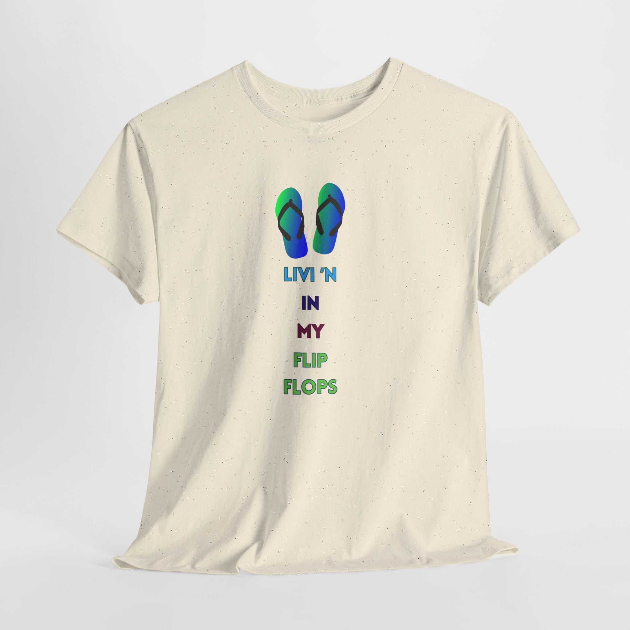 Fun Casual Summer Fun  Livi'n In My Flip Flops - Unisex Heavy Cotton Tee