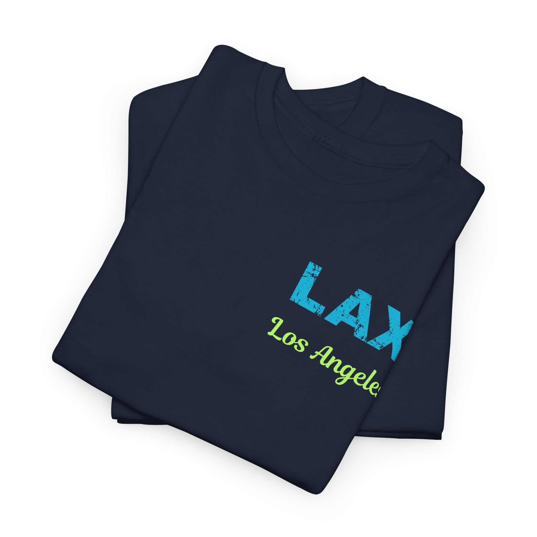 Distressed Letter LAX Los Angeles International Airport  Unisex Heavy Cotton Tee Shirt