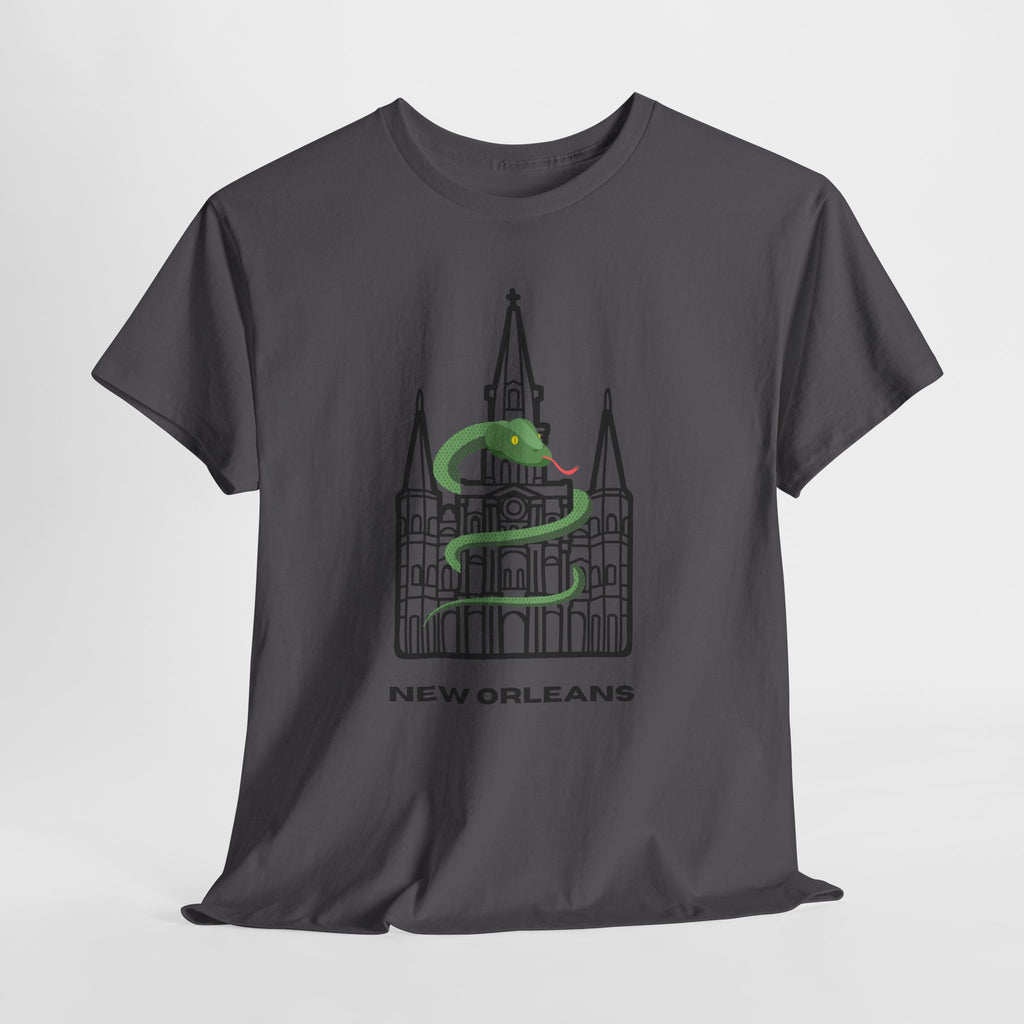Fun New Orleans St. Louis Cathedral  Graphic Unisex Heavy Cotton Tee — St. Louis Cathedral Line Art T‑Shirt