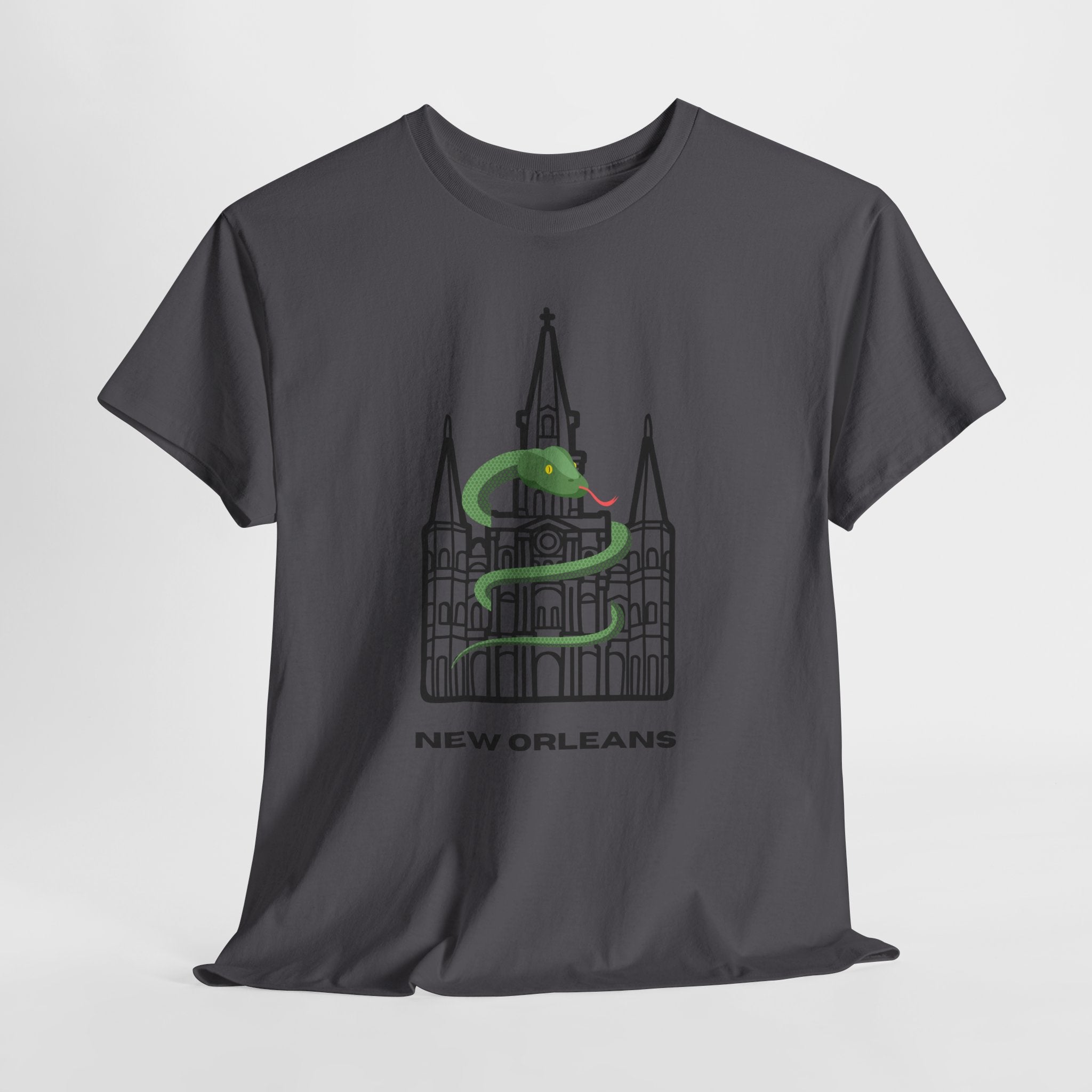 Fun New Orleans St. Louis Cathedral  Graphic Unisex Heavy Cotton Tee — St. Louis Cathedral Line Art T‑Shirt