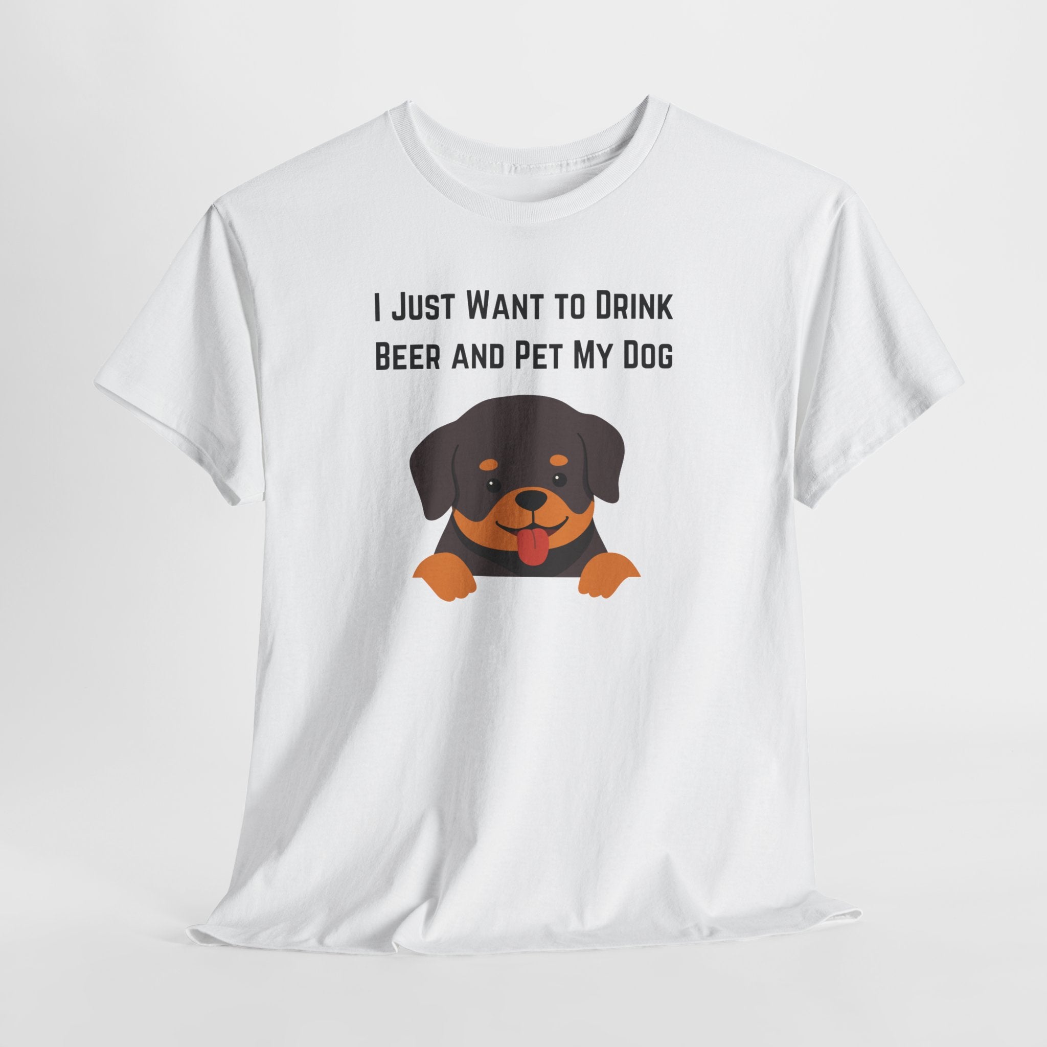 Funny Dog Lover Unisex Heavy Cotton Tee Shirt, Pet Owner Gift T-Shirt, Beer Enthusiast Top, Cute Dog Shirt, Casual Everyday Wear