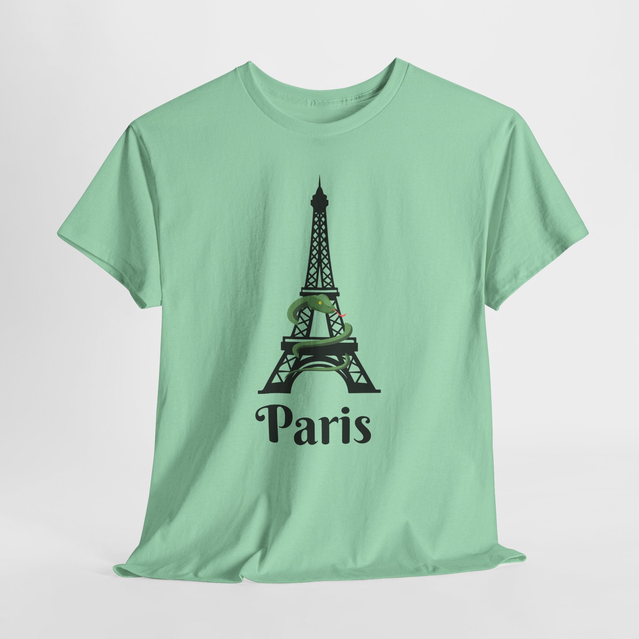 Fun and Quirky Paris Eiffel Tower Graphic Unisex Heavy Cotton Tee Shirt