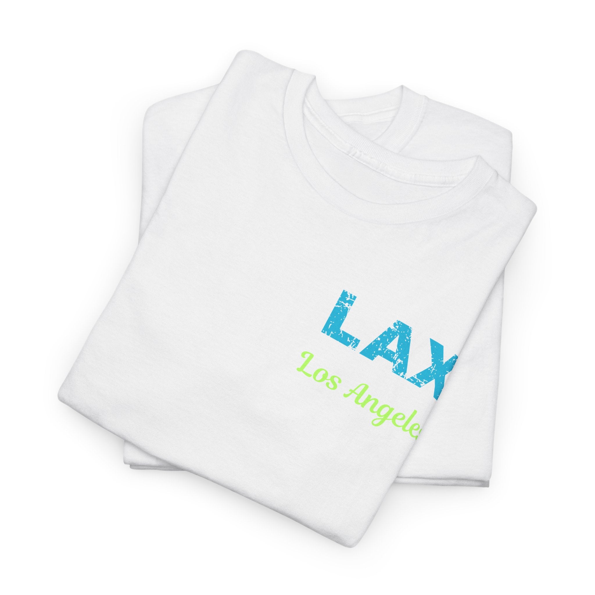 Distressed Letter LAX Los Angeles International Airport  Unisex Heavy Cotton Tee Shirt