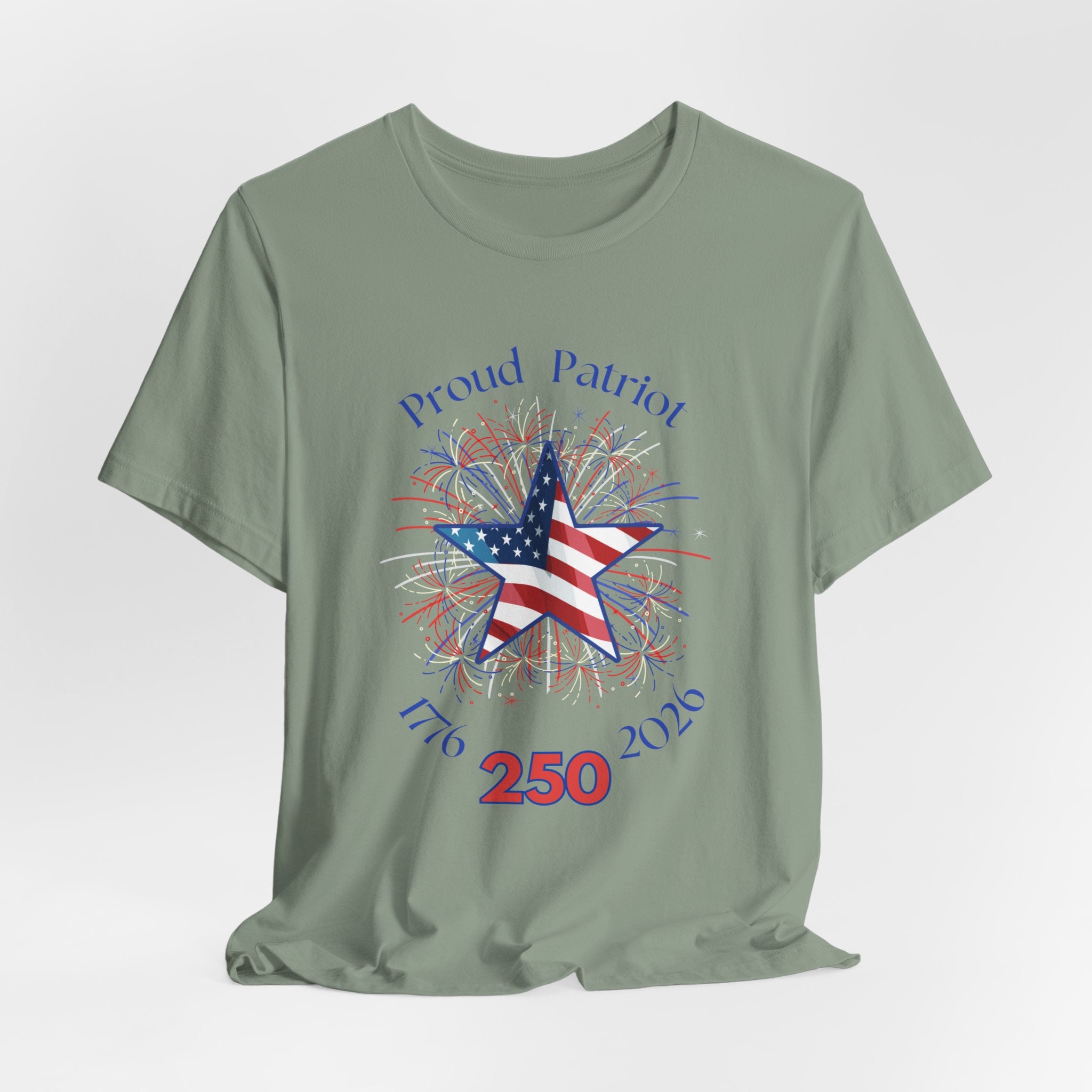 Patriotic Fireworks  Celebrate Americas 250th Birthday Short Sleeve Unisex Tee, Celebrate Freedom, July 4th Shirt, Proud Patriot Tee, Unisex Independence Day Top, Festive Casual Wear
