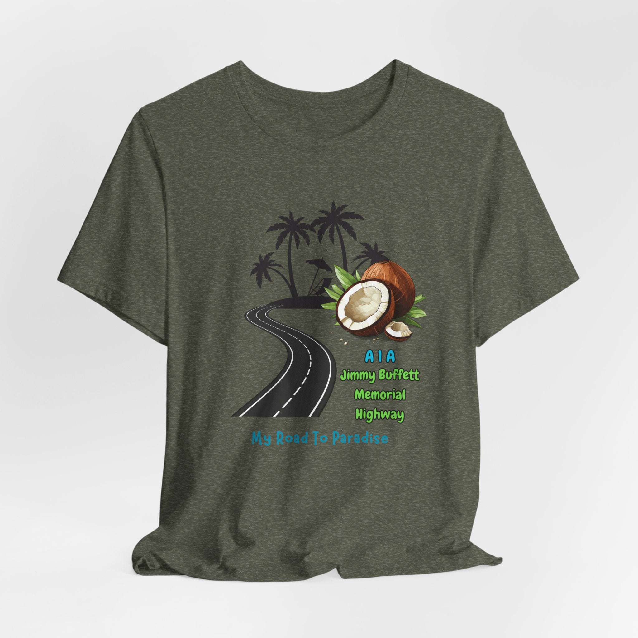 Jimmy Buffett Memorial Highway Road Trip to Paradise Unisex Tee, Summer Vibe Shirt, Gift for Beach Lovers, Casual Travel Top, My Road To Paradise Apparel