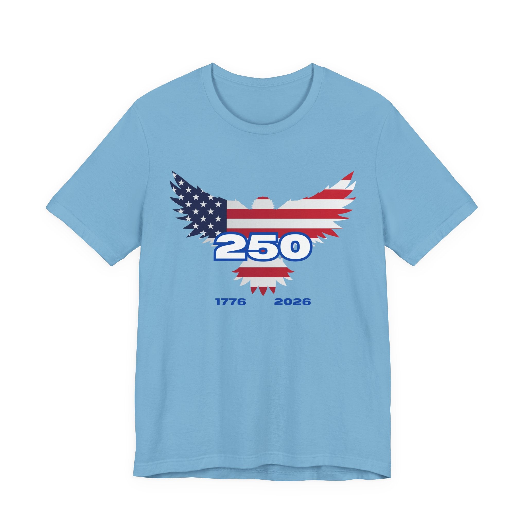 Patriotic Eagle  250th USA Birthday Graphic Tee, Unisex USA Independence Day Shirt, 250th Anniversary Apparel, American Pride T-Shirt, Fourth of July Outfit