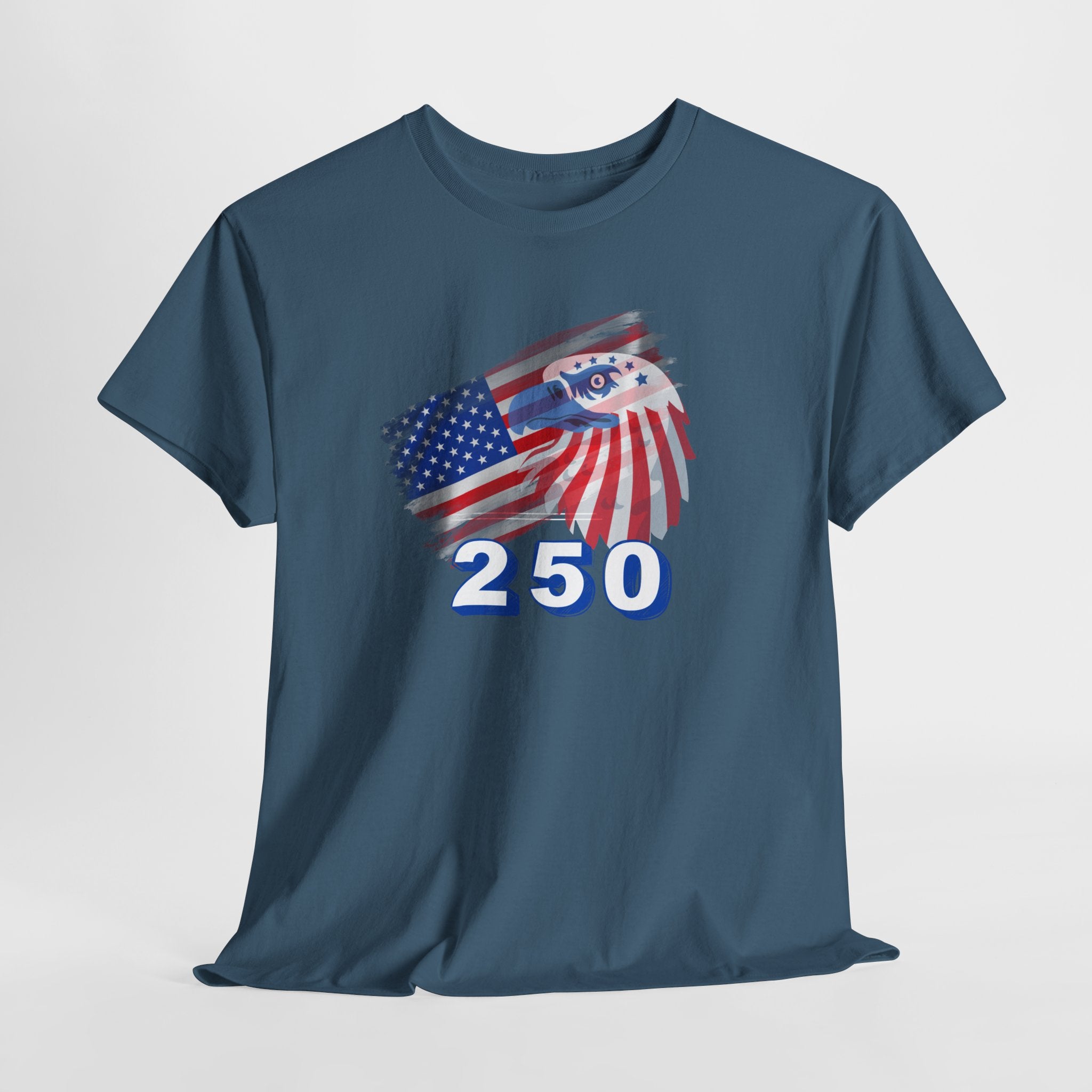 Patriotic 250 Birthday Graphic Tee, USA Flag T-Shirt, Americana Unisex Cotton Shirt, Independence Day Apparel, 250 Year Celebration Top