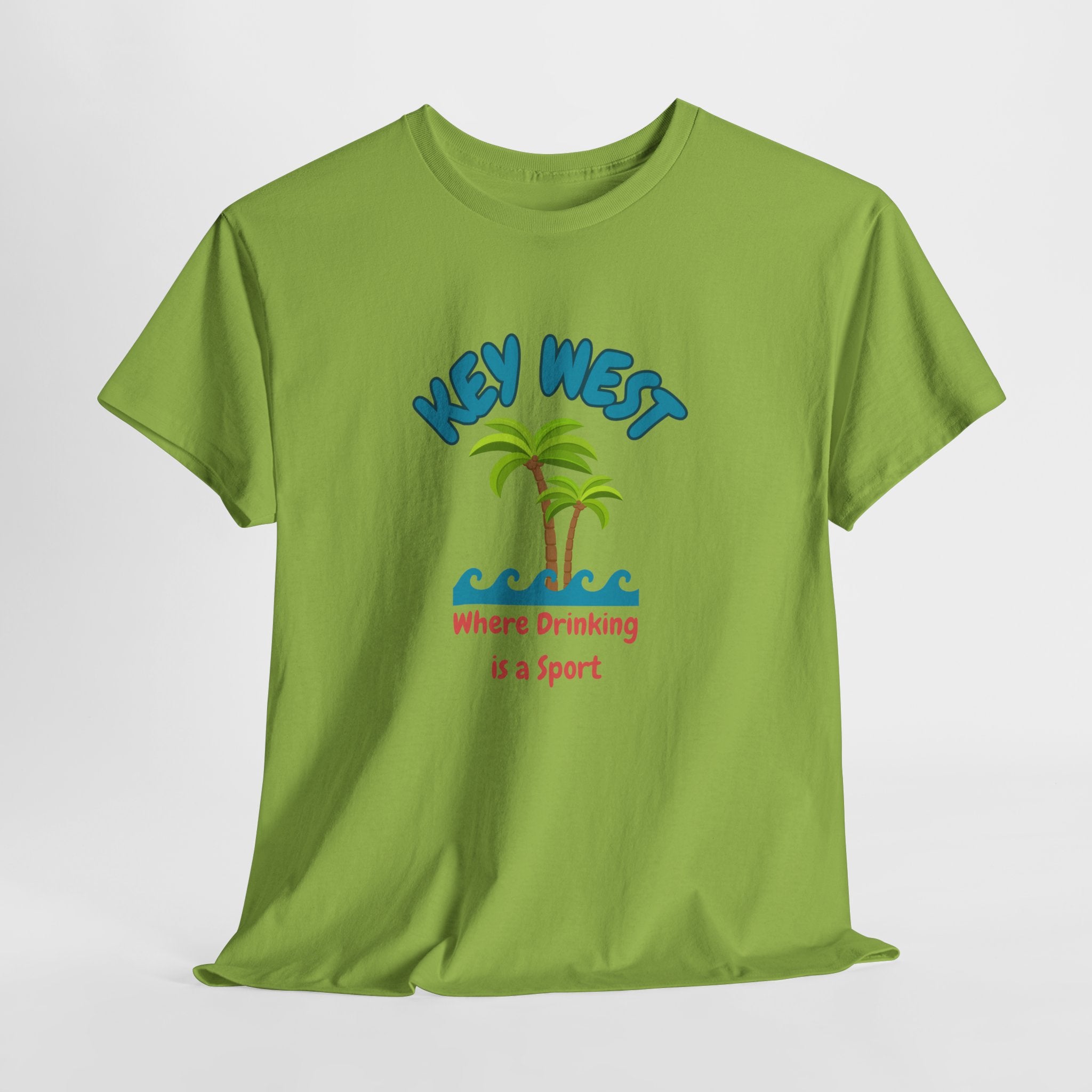 Funny Key West Drinking Unisex Heavy Cotton Tee, Beach Vibe Shirt, Summer Vacation Apparel, Gift for Travelers, Fun Drinking Sport Tee