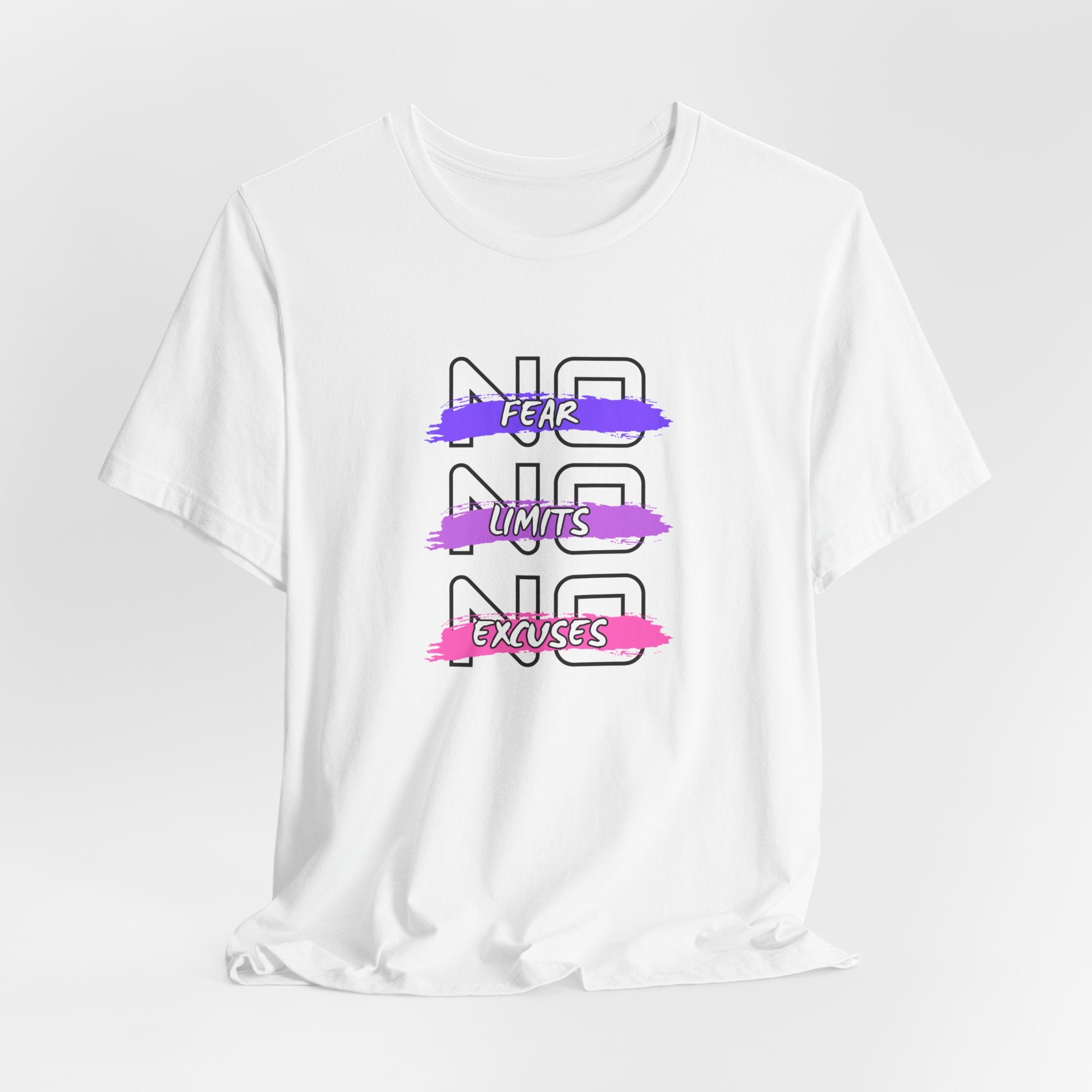 Motivational Graphic Unisex Tee - "No Limits, No Excuses"  Jersey Short Sleeve Shirt, Fitness Apparel, Workout Gear, Inspirational Tee, [...]