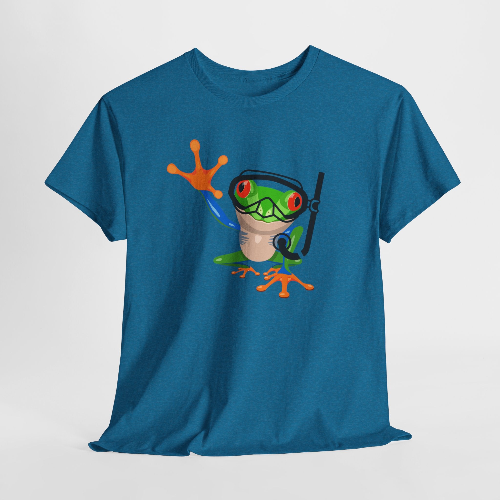 Fun Snorkel Tree Frog Diving Tee, Quirky Graphic Unisex T-Shirt, Perfect for Pool Parties, Gift for Nature Lovers, Beach Wear, Summer Vibes