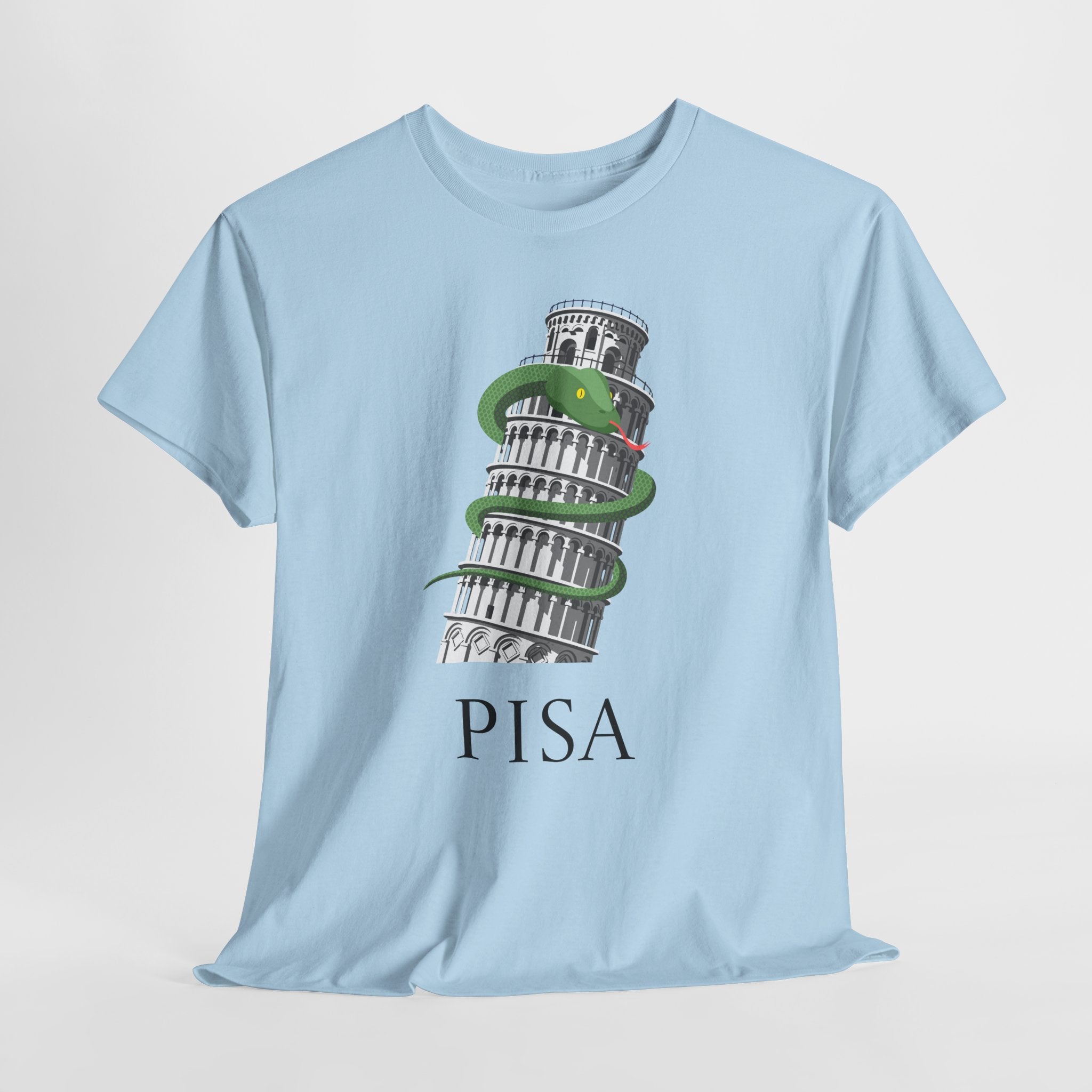 Fun Tower of Pisa Graphic Unisex Heavy Cotton Tee - Fun Graphic Design