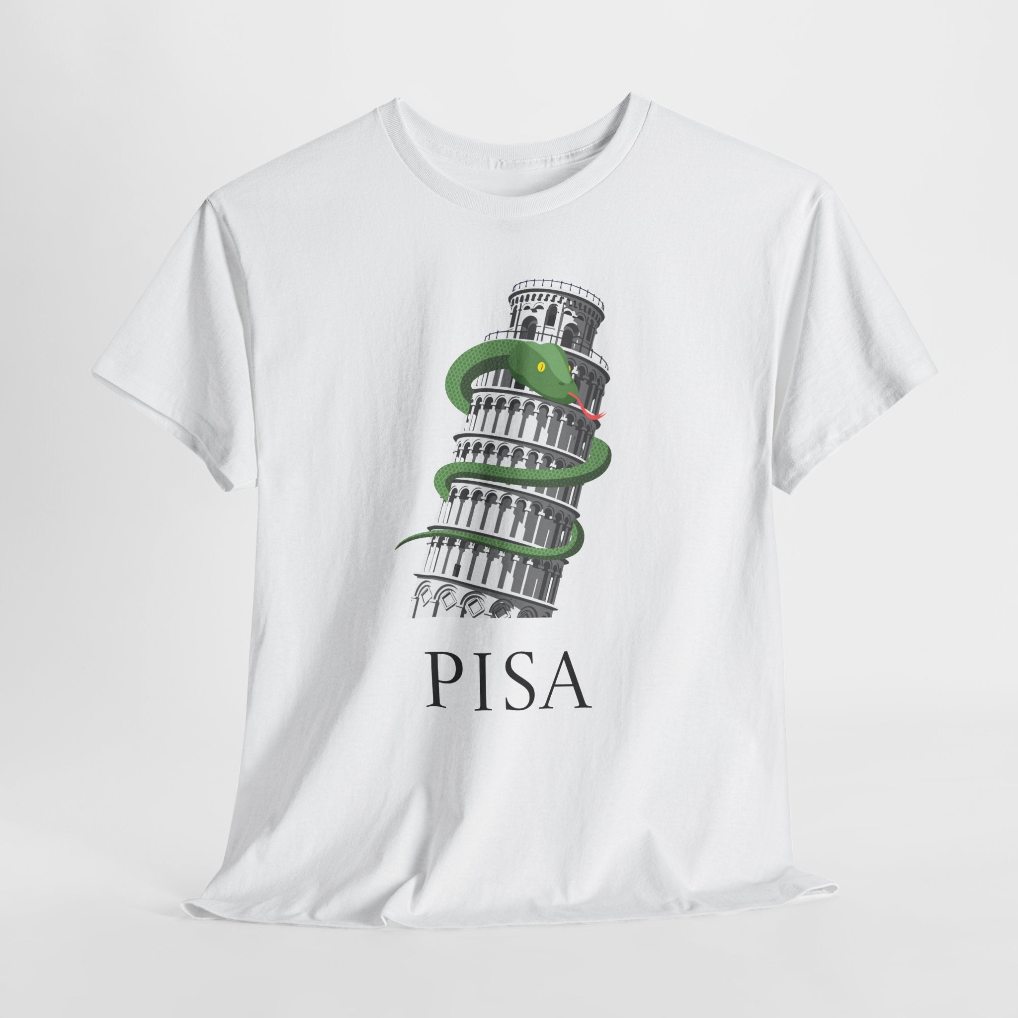 Fun Tower of Pisa Graphic Unisex Heavy Cotton Tee - Fun Graphic Design