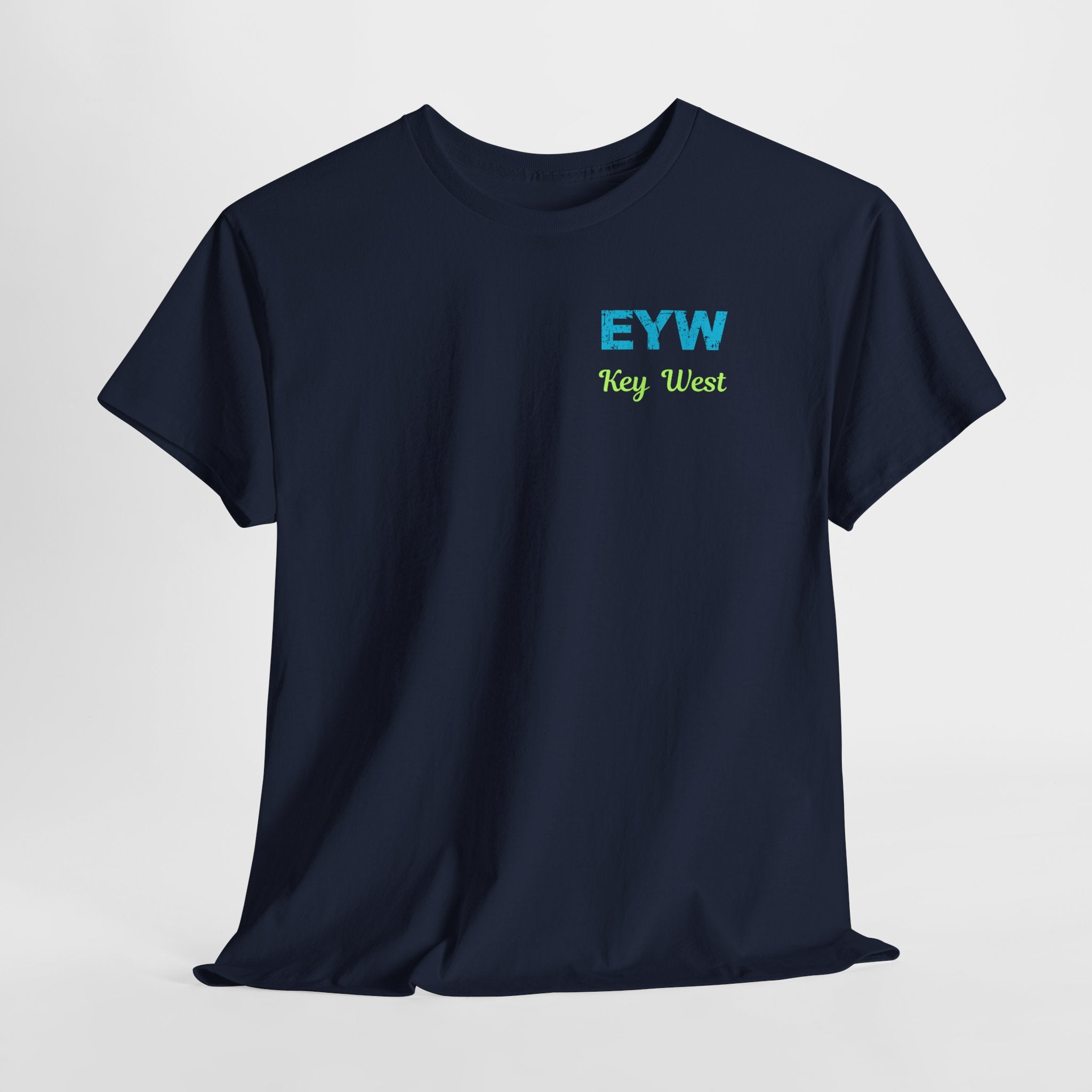 EYW Key West International Airport Vibes Unisex Heavy Cotton Tee — Vintage Distressed Lettering Florida T‑Shirt
