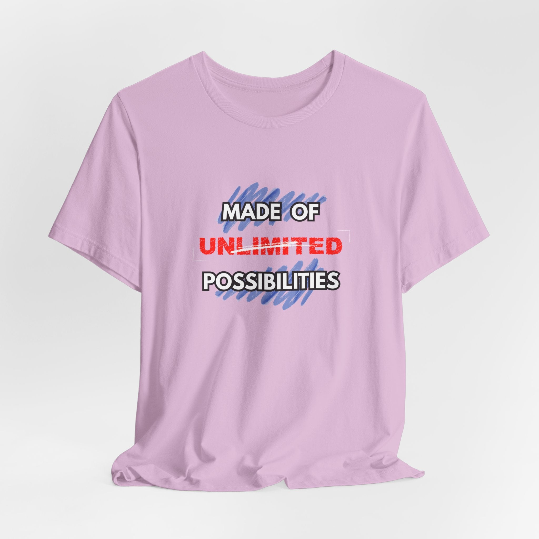 Inspirational Short Sleeve Unisex Workout Tee - Made of Unlimited Possibilities, Motivational Shirt, Casual Wear, Gift Idea, Everyday Tee, [...]