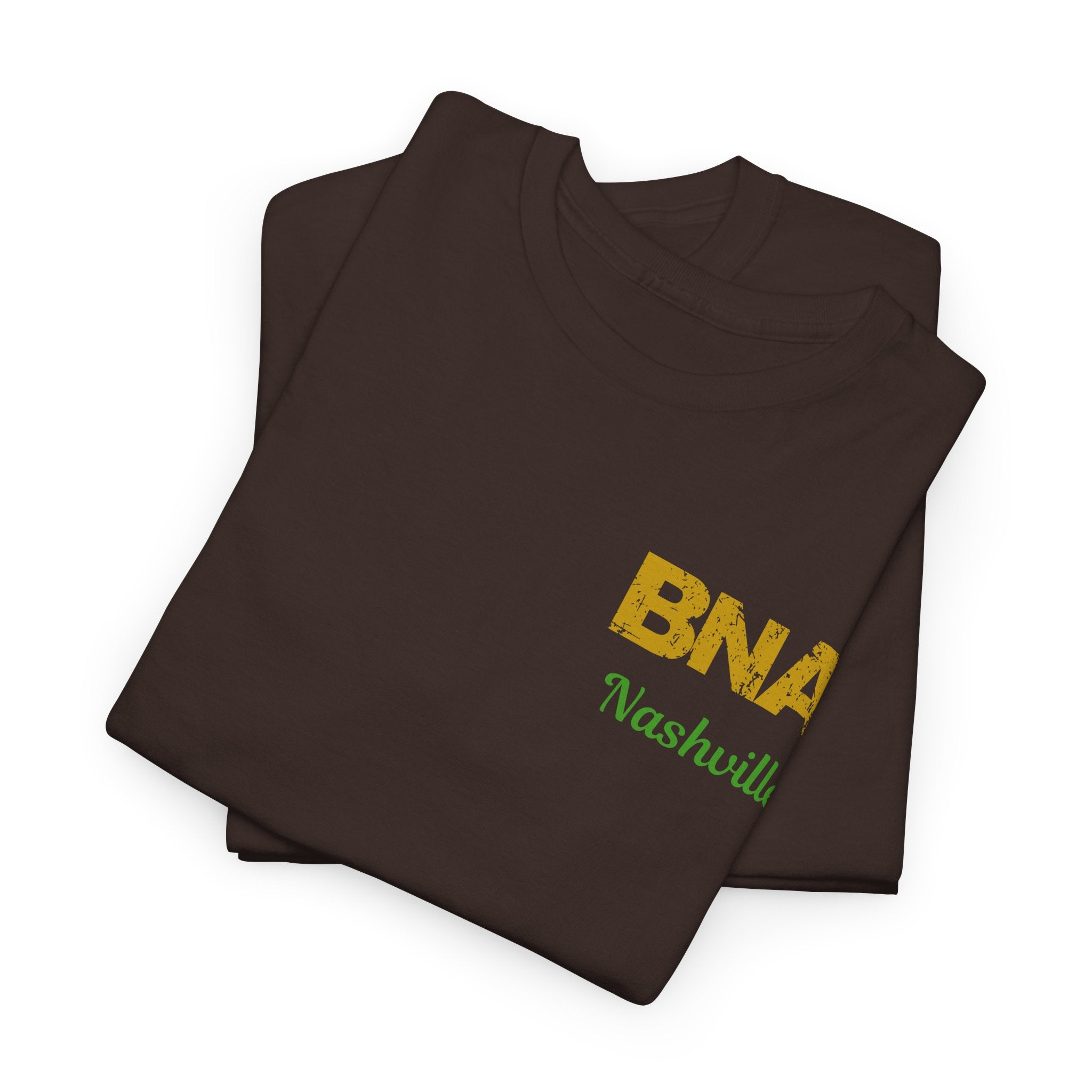 Distressed Letters BNA Nashville International Airport Code Unisex Heavy Cotton Tee Shirt