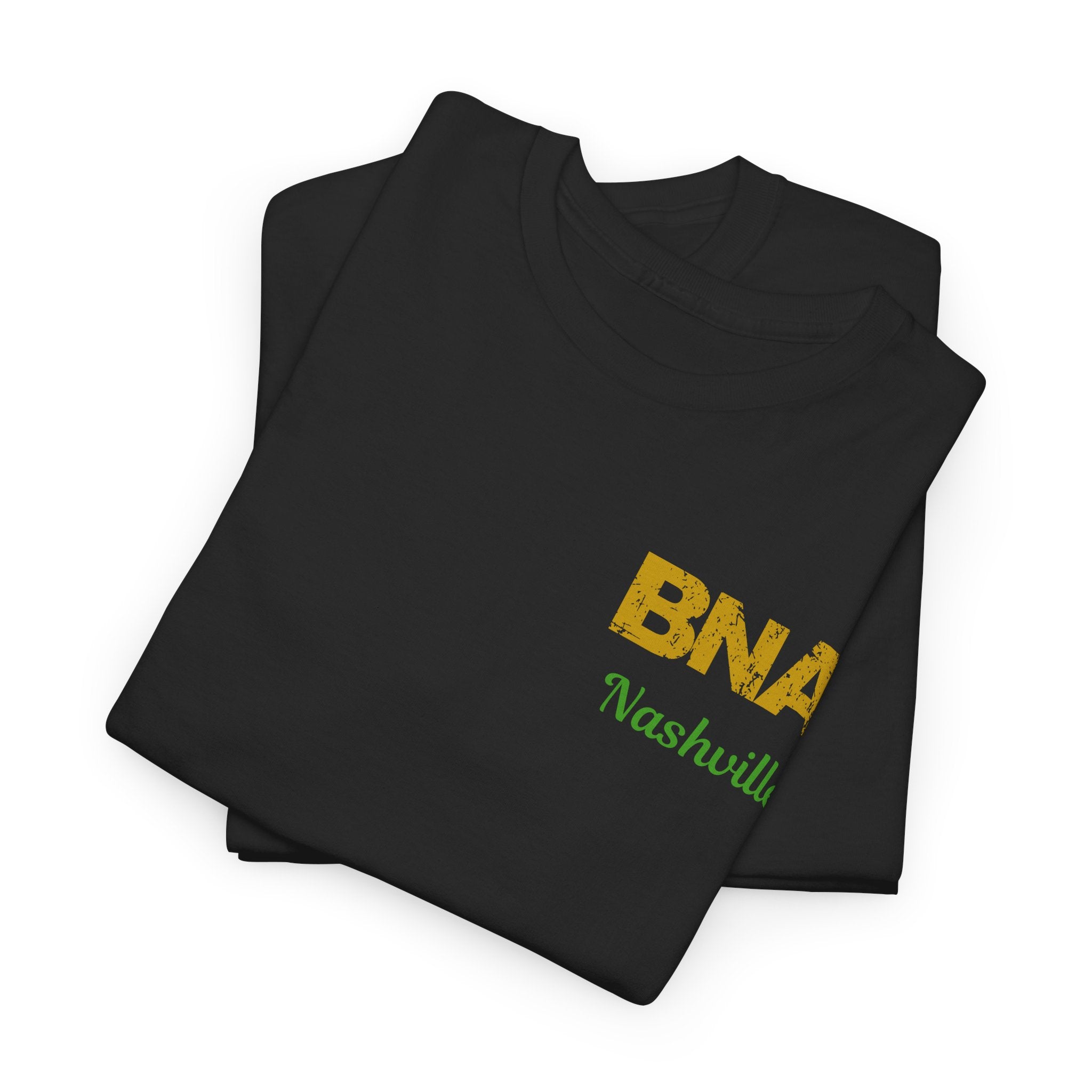 Distressed Letters BNA Nashville International Airport Code Unisex Heavy Cotton Tee Shirt