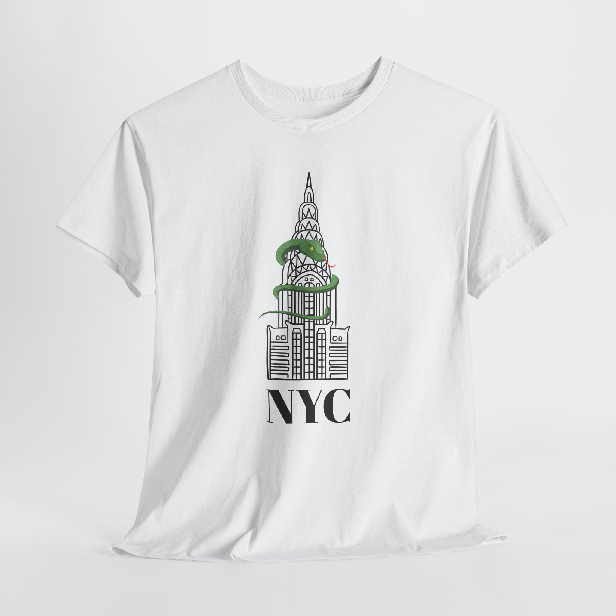 Ouirky and Fun NYC Chrysler Building  Graphic Unisex Heavy Cotton Tee Shirt