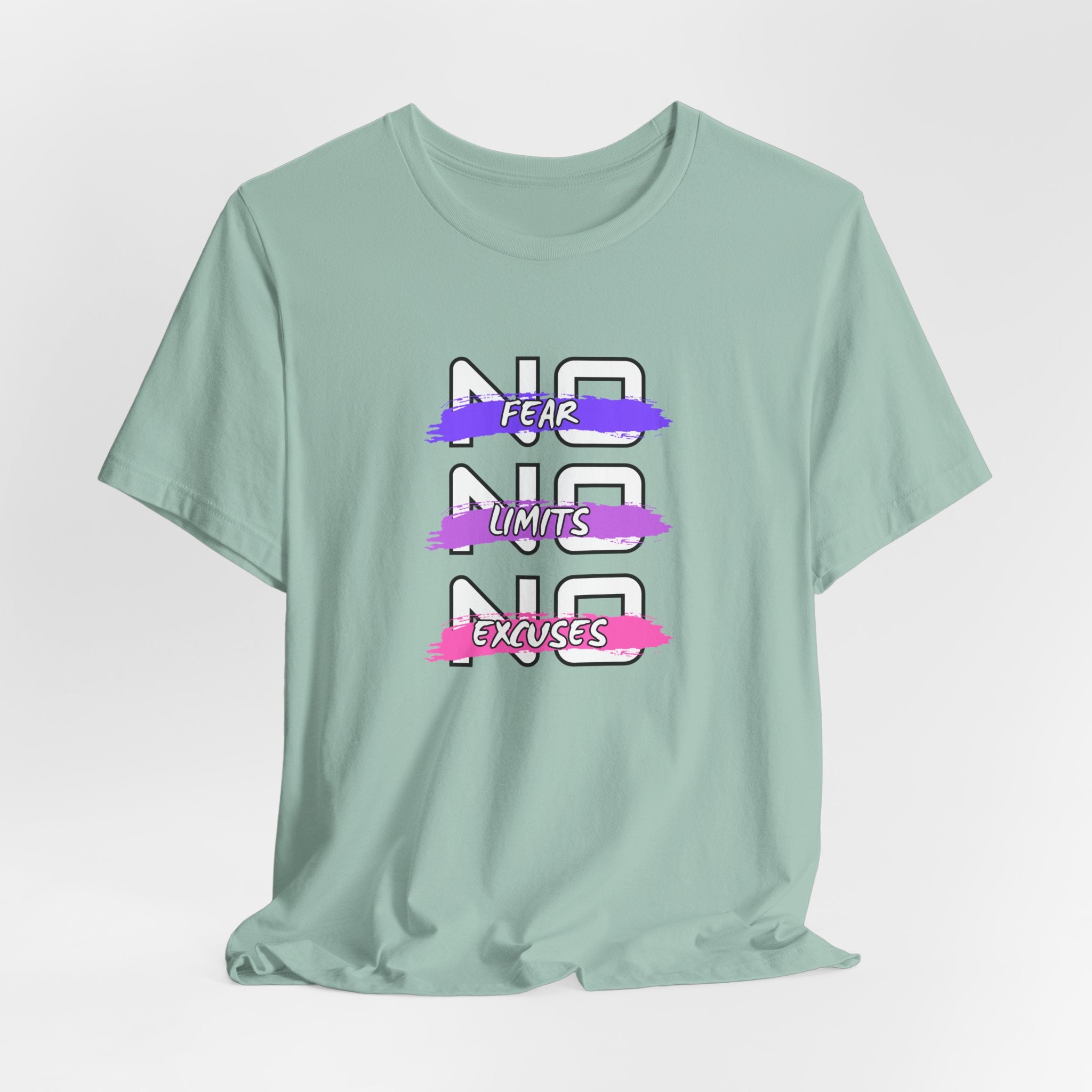 Motivational Graphic Unisex Tee - "No Limits, No Excuses"  Jersey Short Sleeve Shirt, Fitness Apparel, Workout Gear, Inspirational Tee, [...]